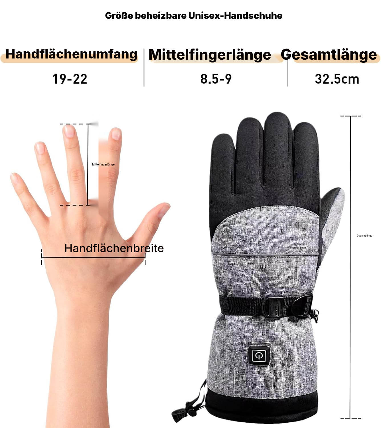 Beheizbare Handschuhe – Schwarz — 2