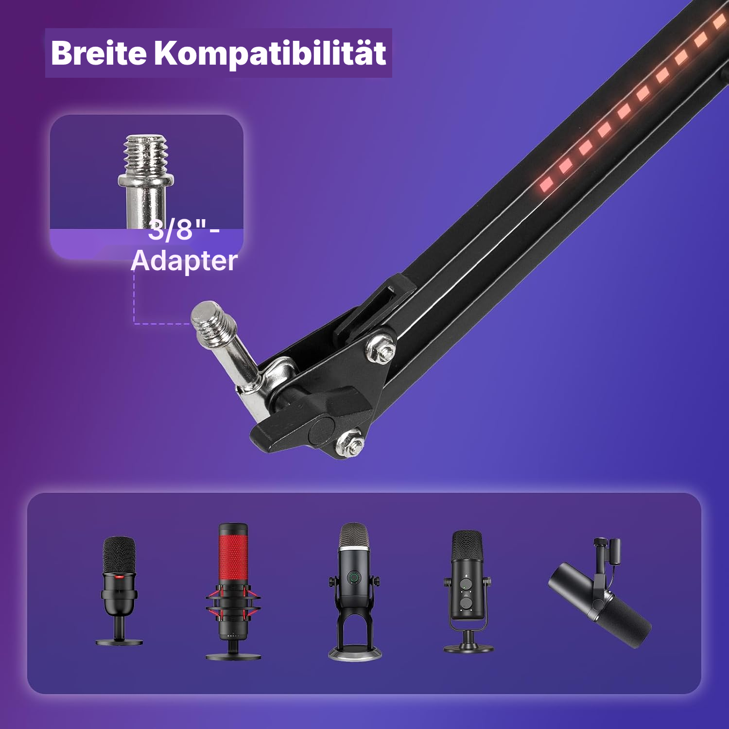 Beleuchteter Mikrofonarm RGB – stabil — 3