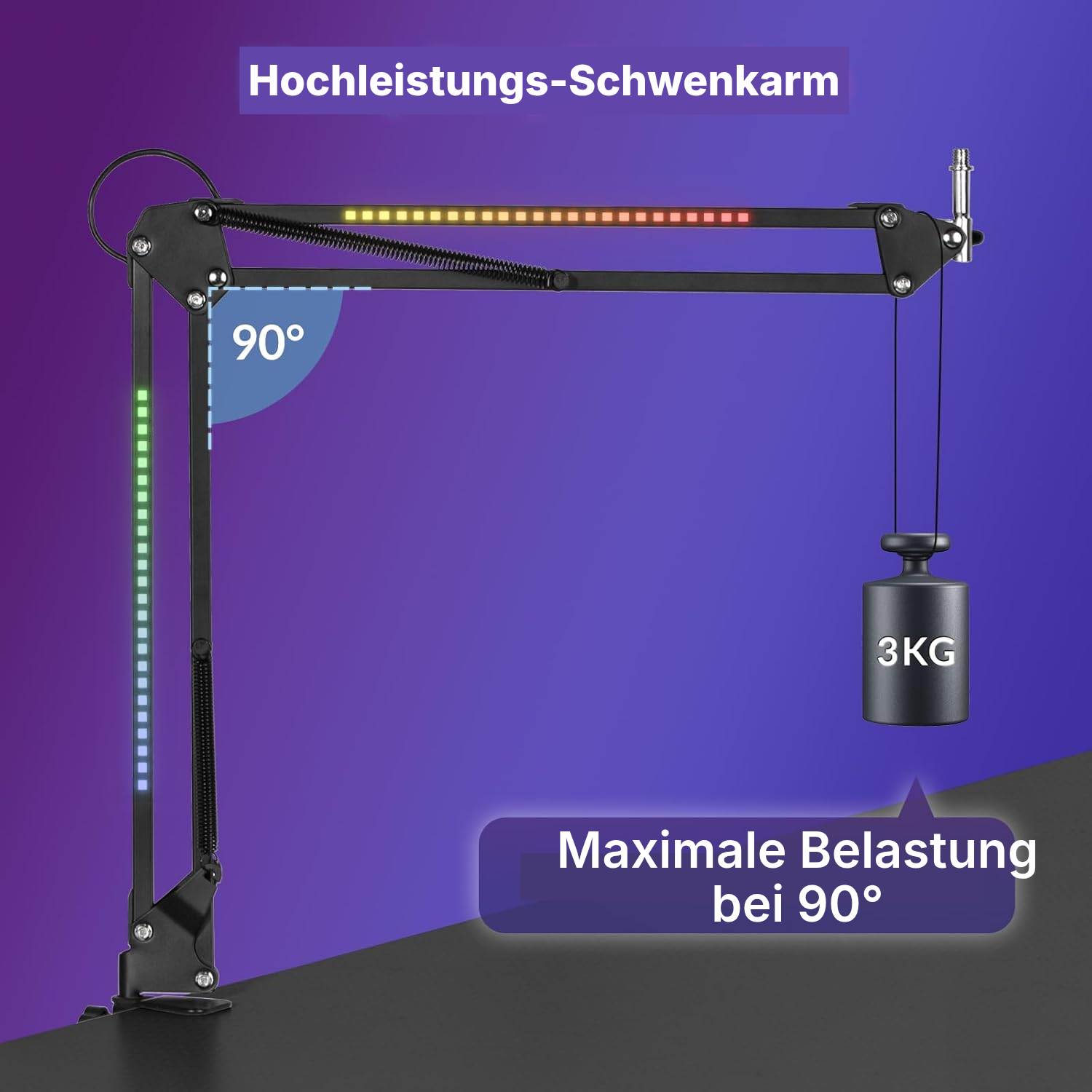 Beleuchteter Mikrofonarm RGB – stabil — 5