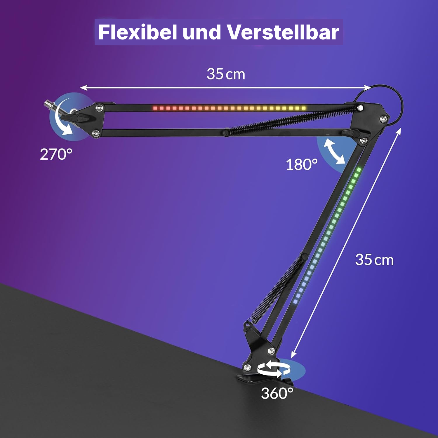 Beleuchteter Mikrofonarm RGB – stabil — 6