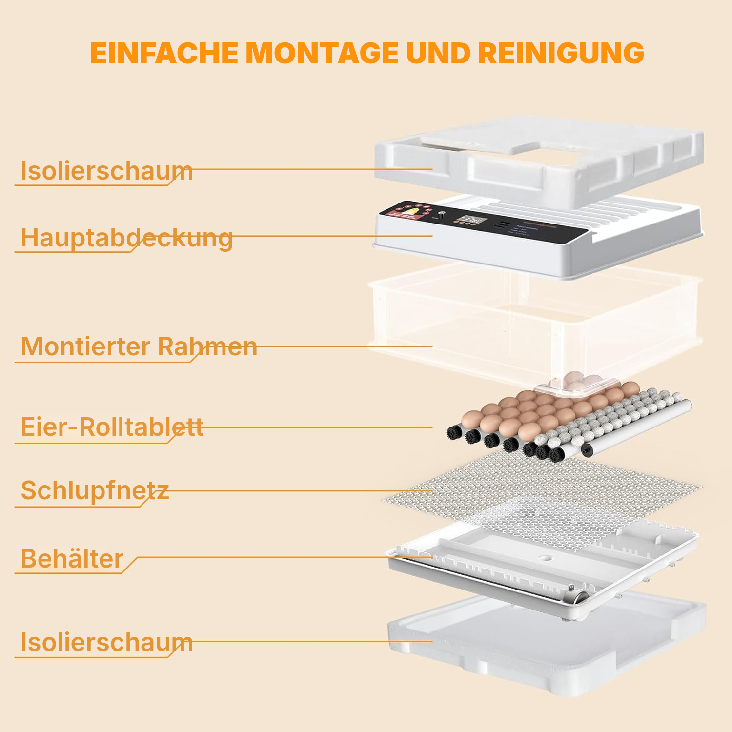 Brutautomat vollautomatisch – 48 Eier, 40 cm — 6