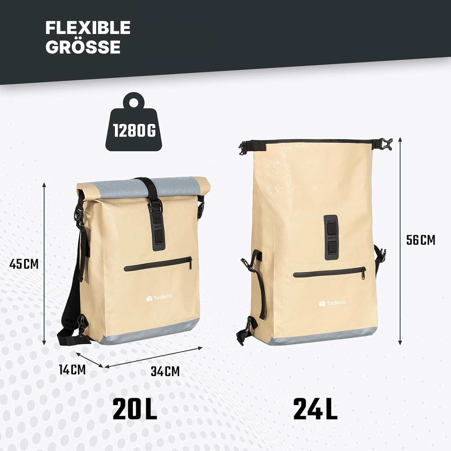 Fahrradtasche Gepäckträger 3-in-1 – Beige — 5