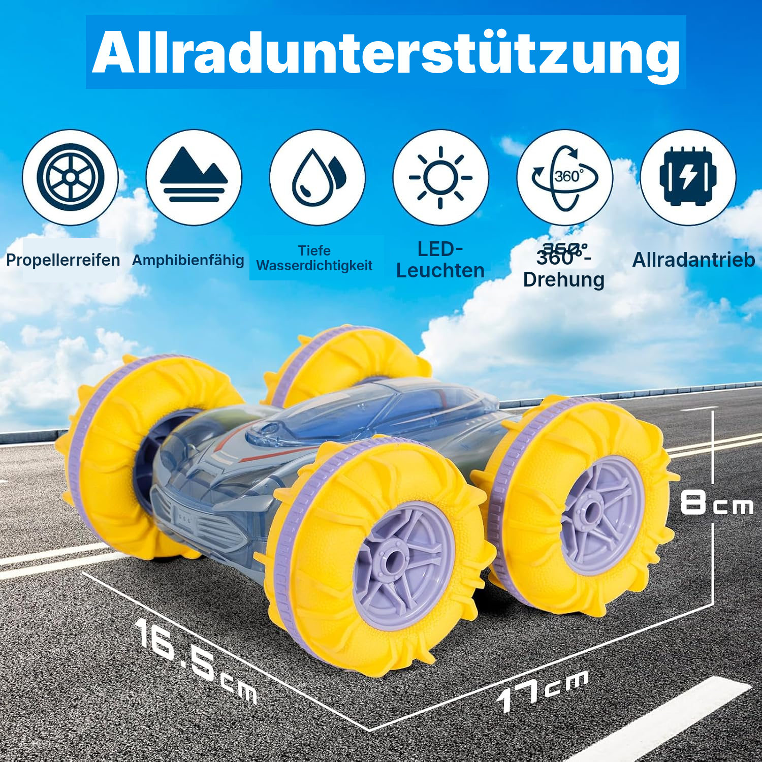 Ferngesteuertes Auto 4WD – kompakt und blau — 2