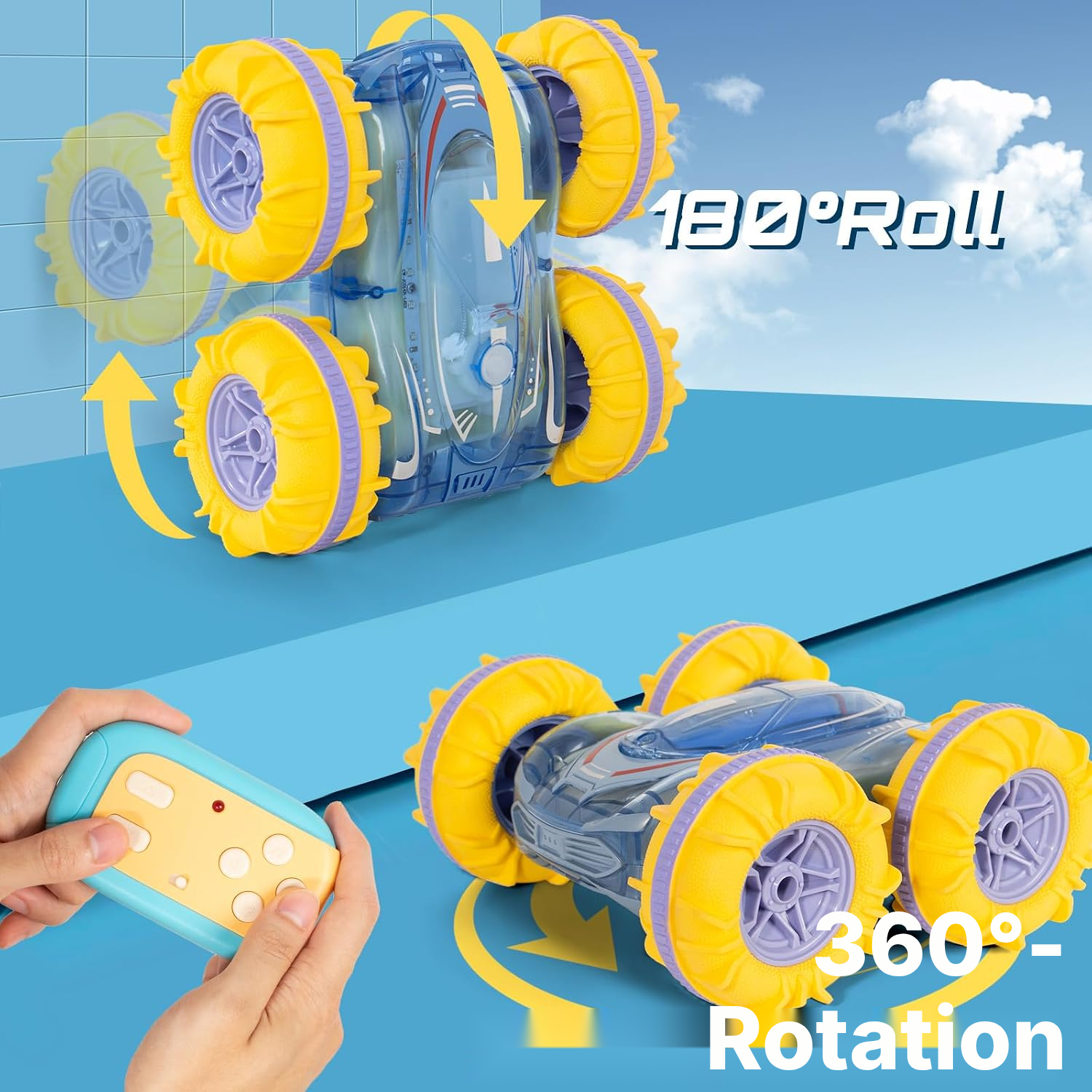 Ferngesteuertes Auto 4WD – kompakt und blau — 3