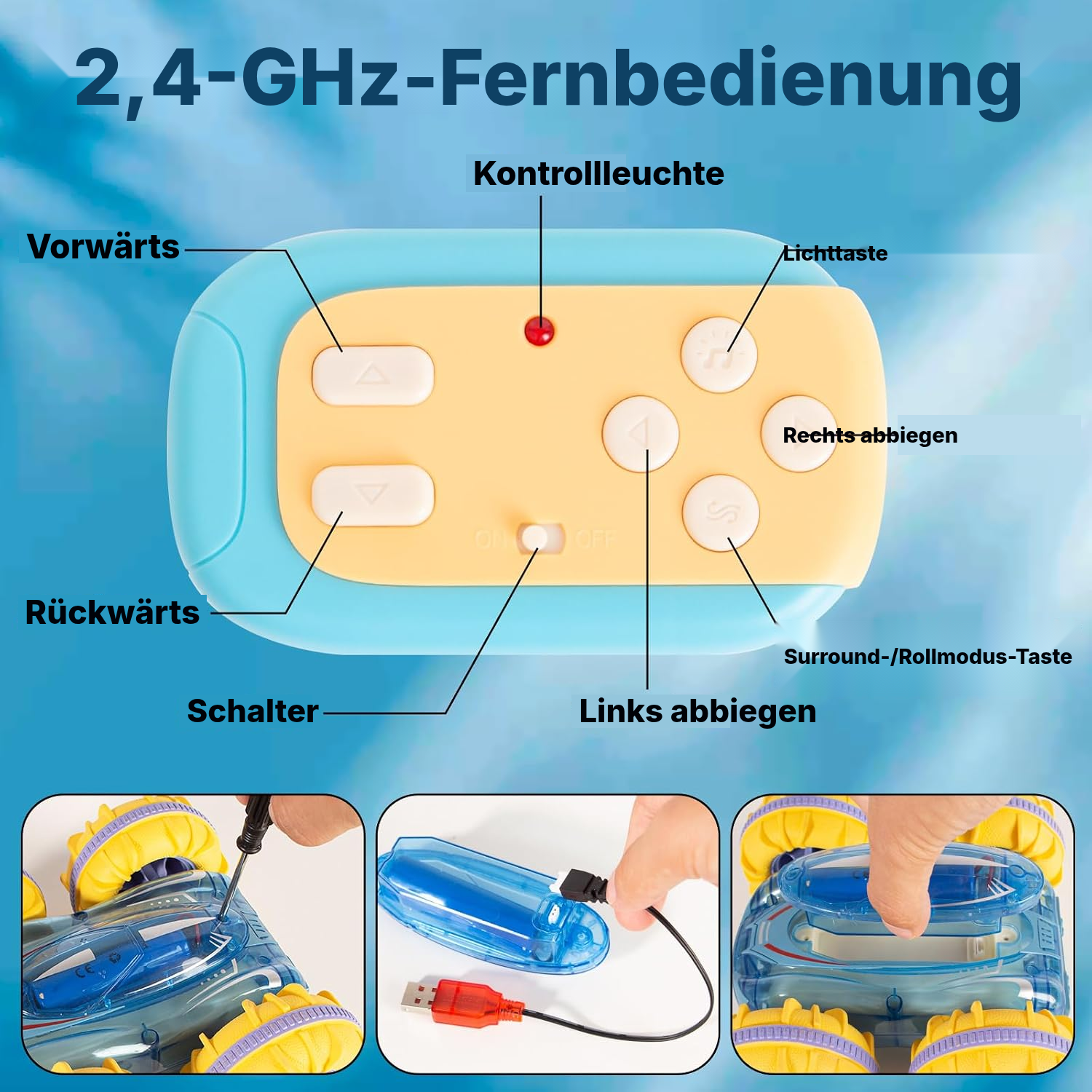 Ferngesteuertes Auto 4WD – kompakt und blau — 4