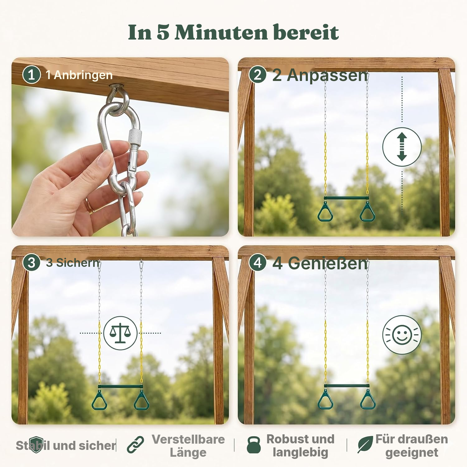Schaukel für den Garten – Trapez ab 36 Monaten — 5