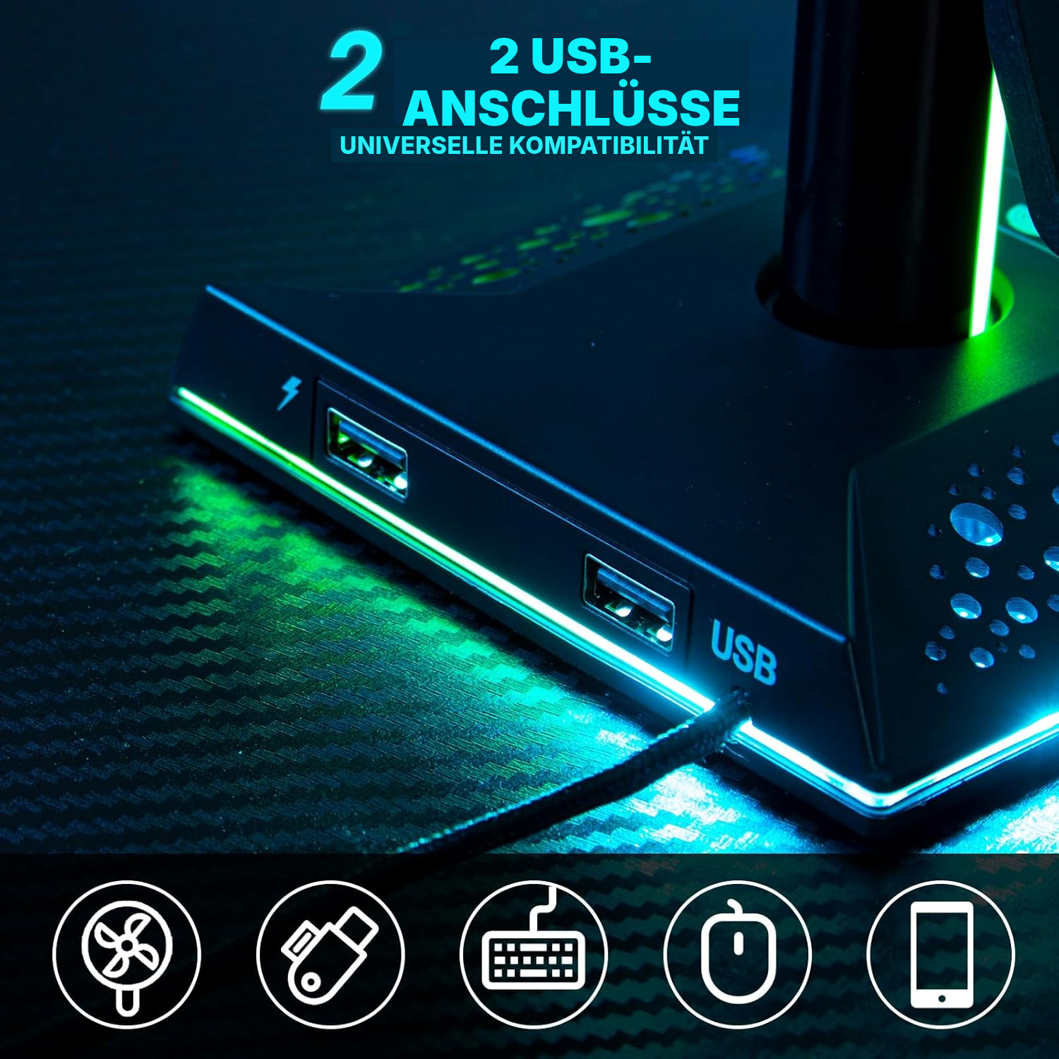 halter für headset – RGB-Ordnung am Gaming-Desk — 3