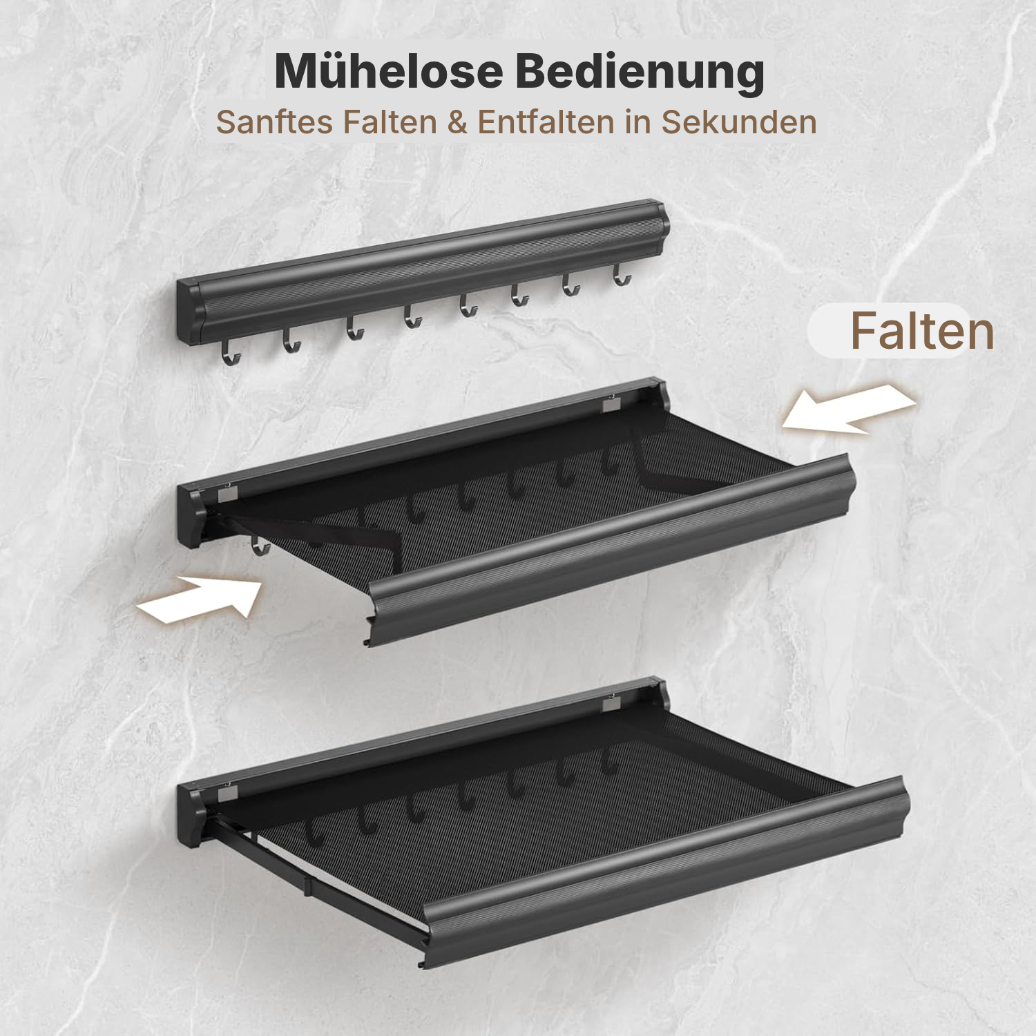 Handtuchhalter für die Wand, klappbar — 5