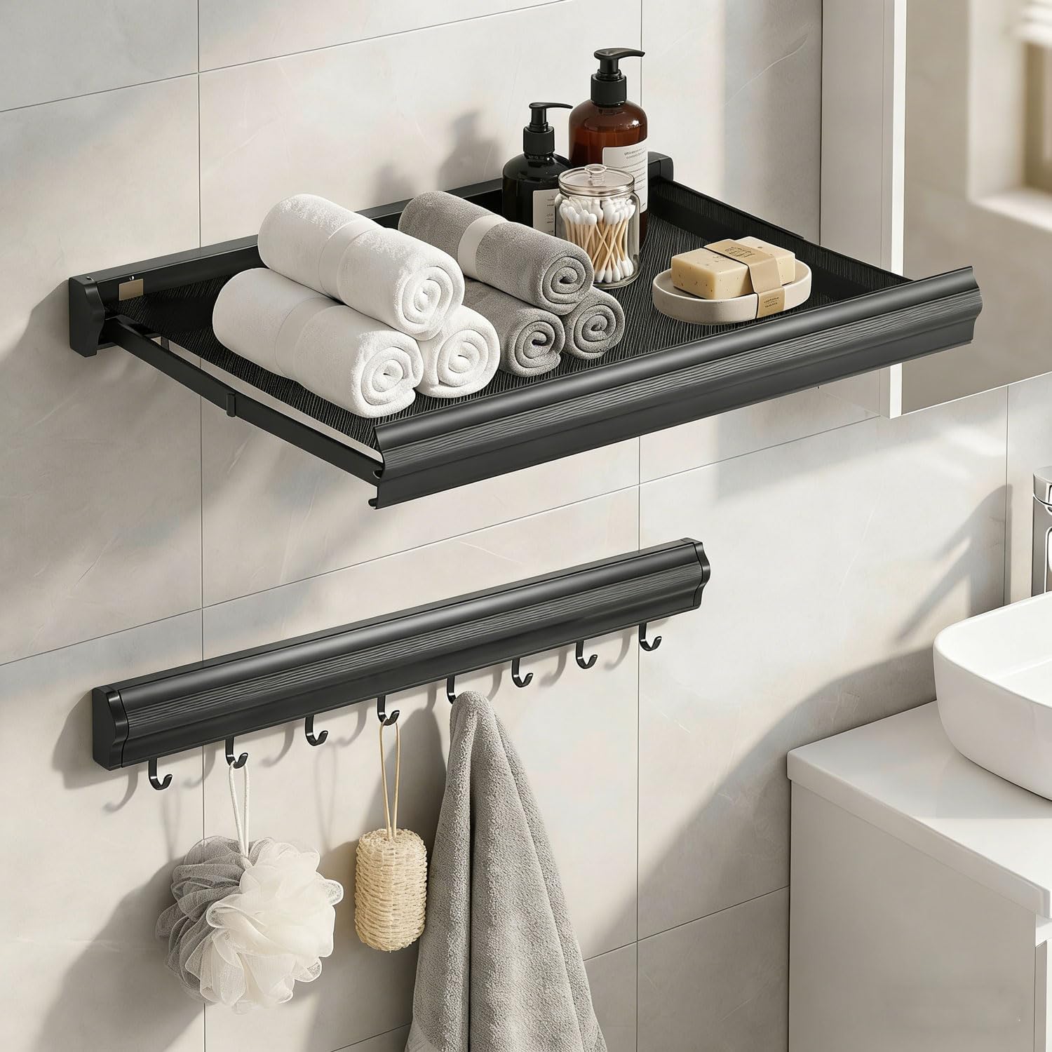 Handtuchhalter für die Wand, klappbar — 1
