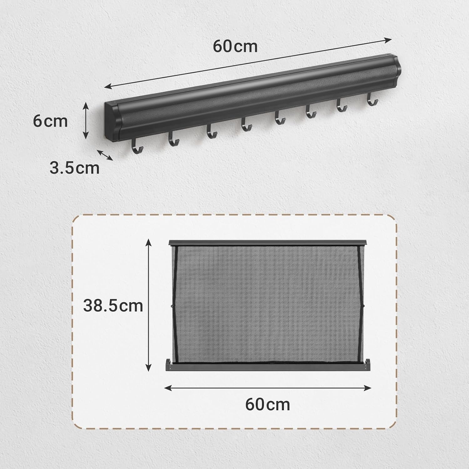 Handtuchhalter für die Wand, klappbar — 7