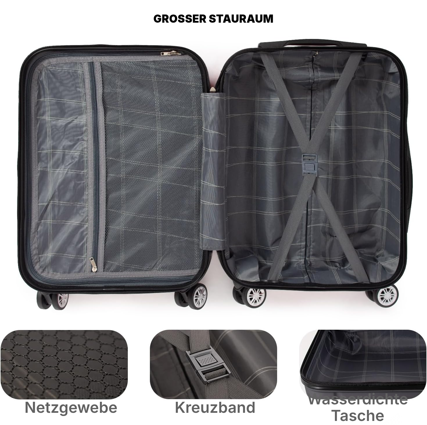 Koffer mittelgroß 68 cm – stabiler Hartschalen-Trolley — 2