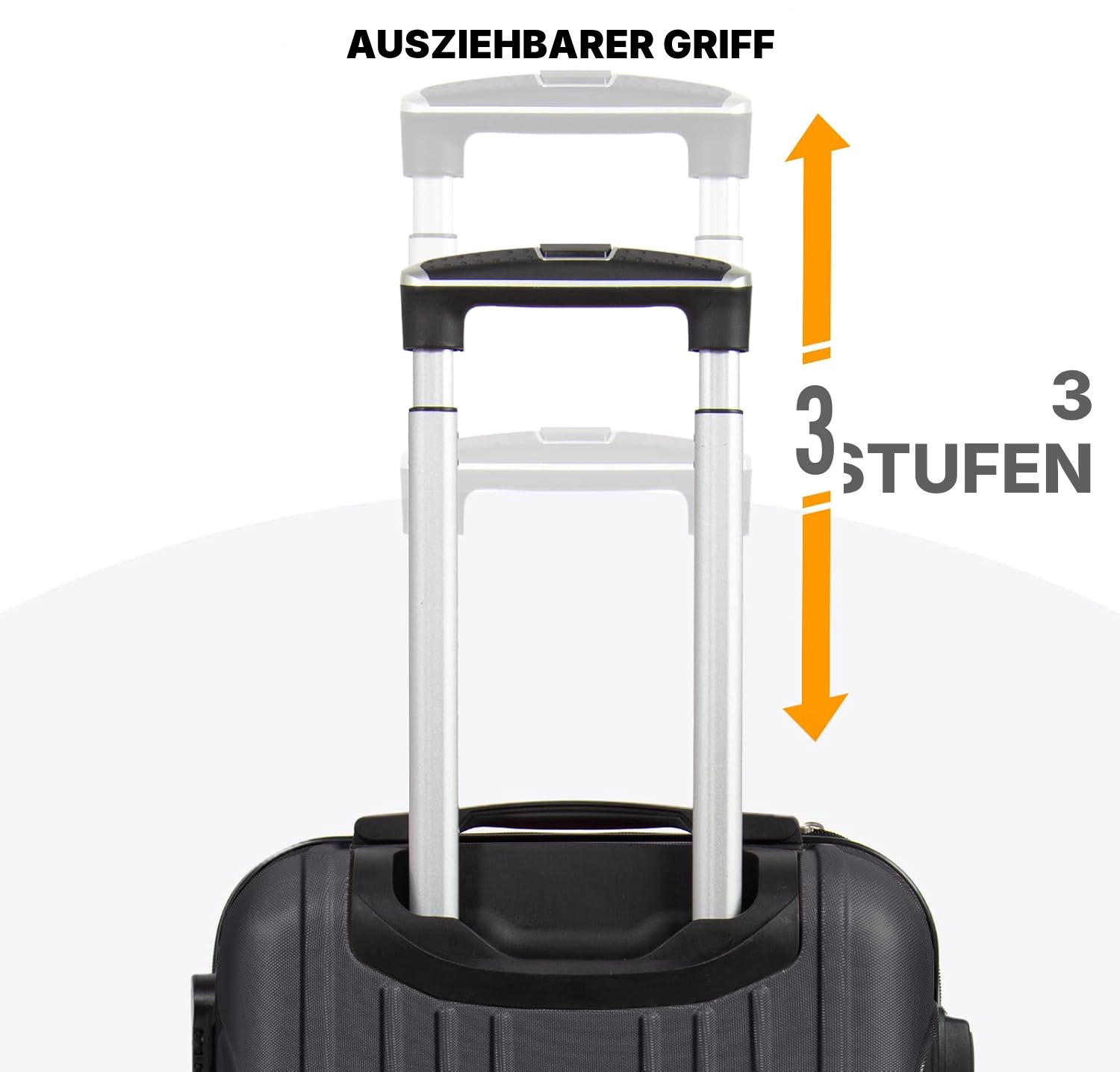 Reisekoffer mit Rollen dunkelgrau, ABS-Hartschale — 6