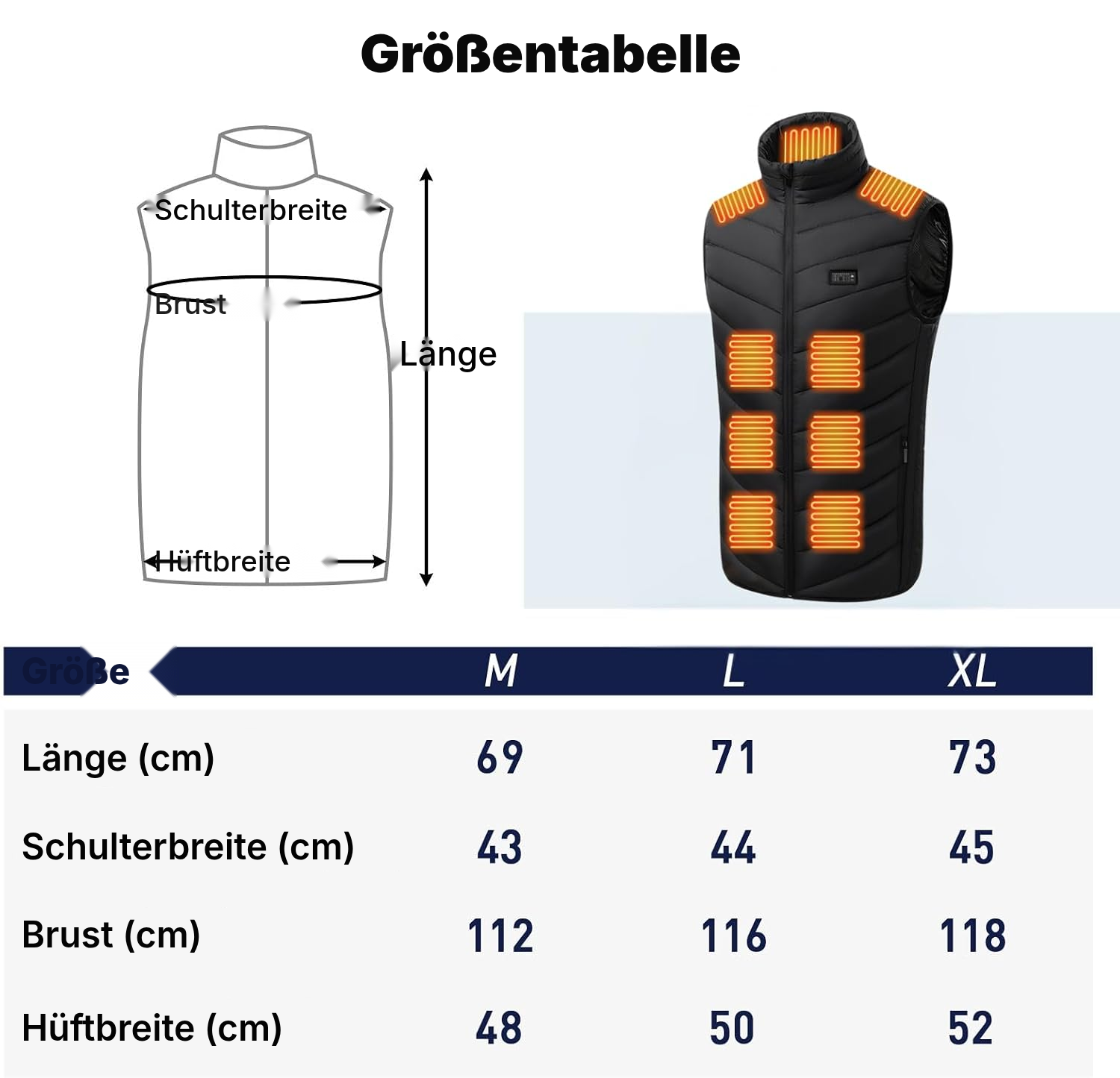 Beheizbare Weste XL – Wärme in 21 Zonen — 6