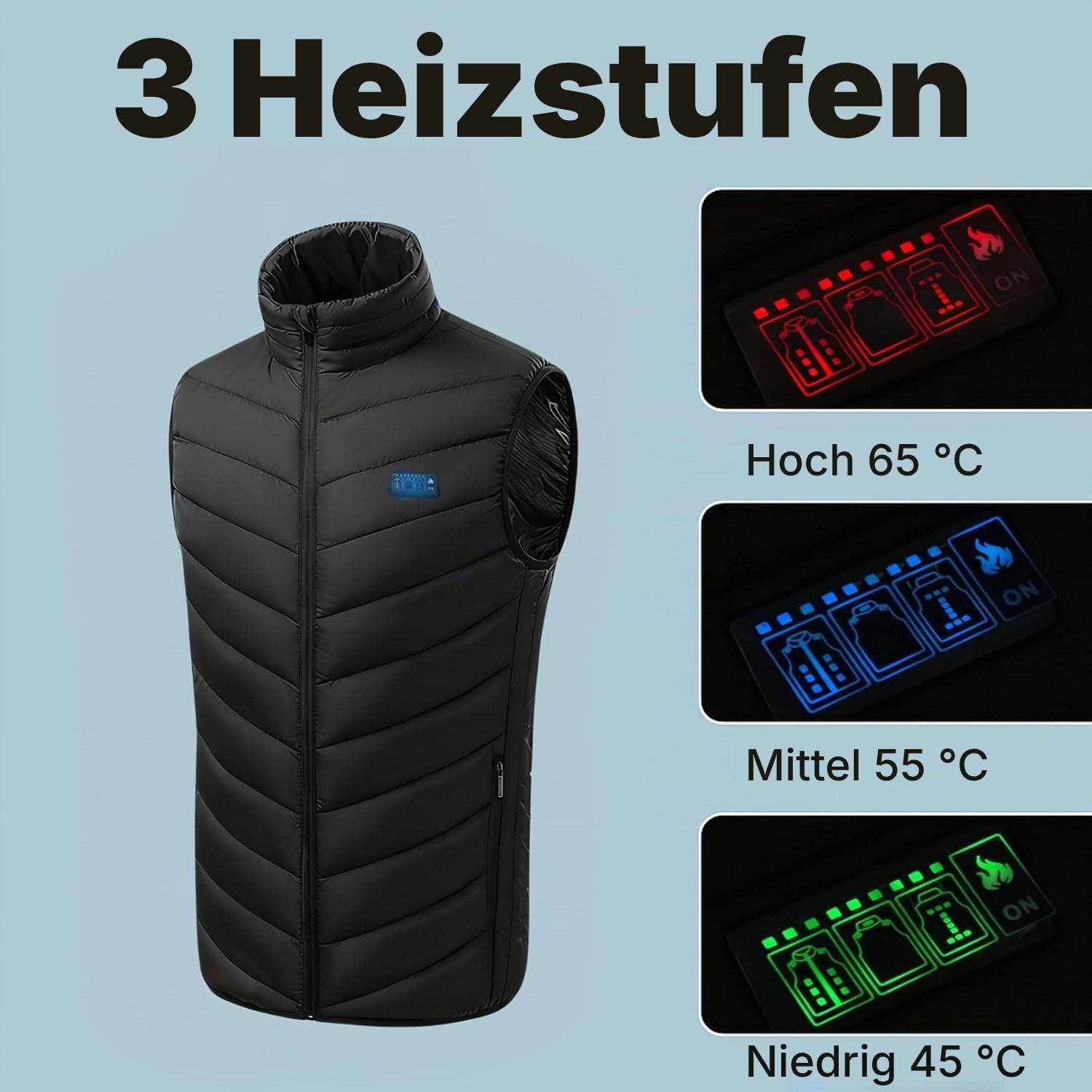 Heizweste mit gezielter Wärme – Größe Large — 3
