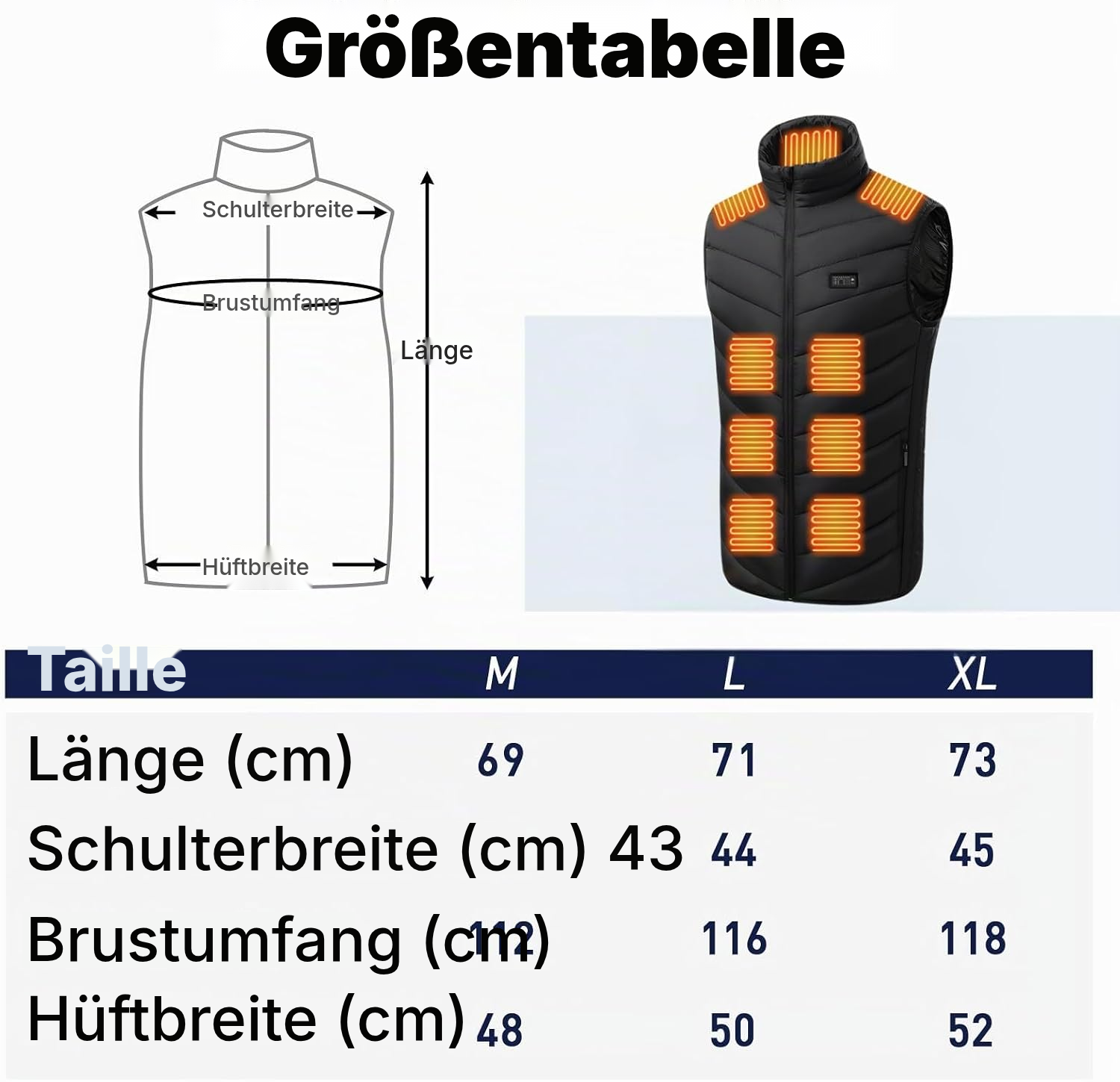 Heizweste mit gezielter Wärme – Größe Large — 6