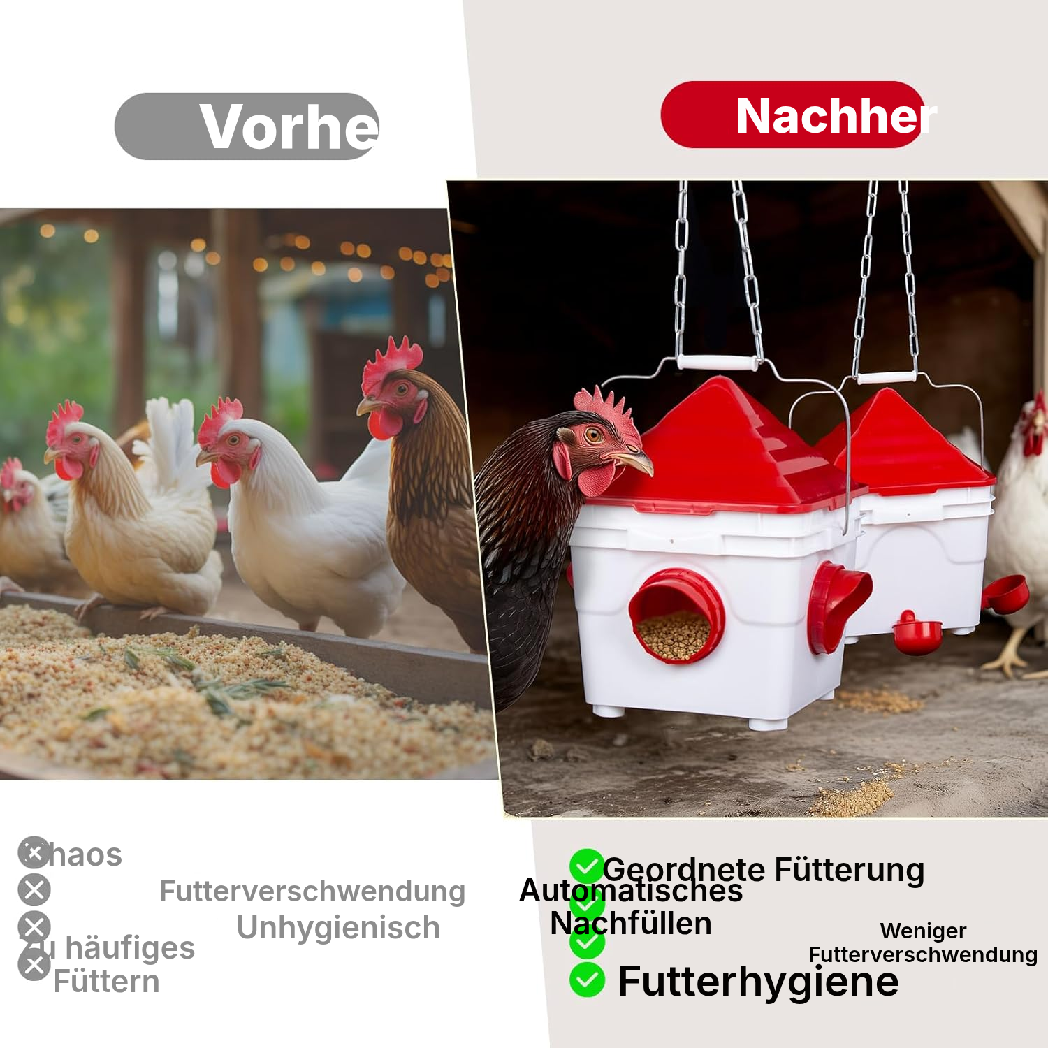 Hühnertränke mit Futterautomat – Modell 1 — 2