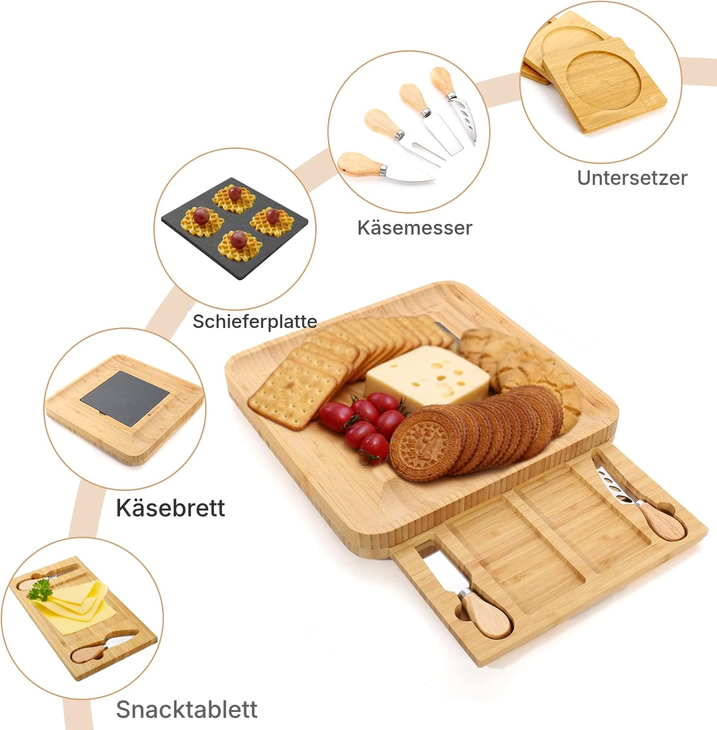 Käseplatte aus Bambus – stilvoll servieren — 3