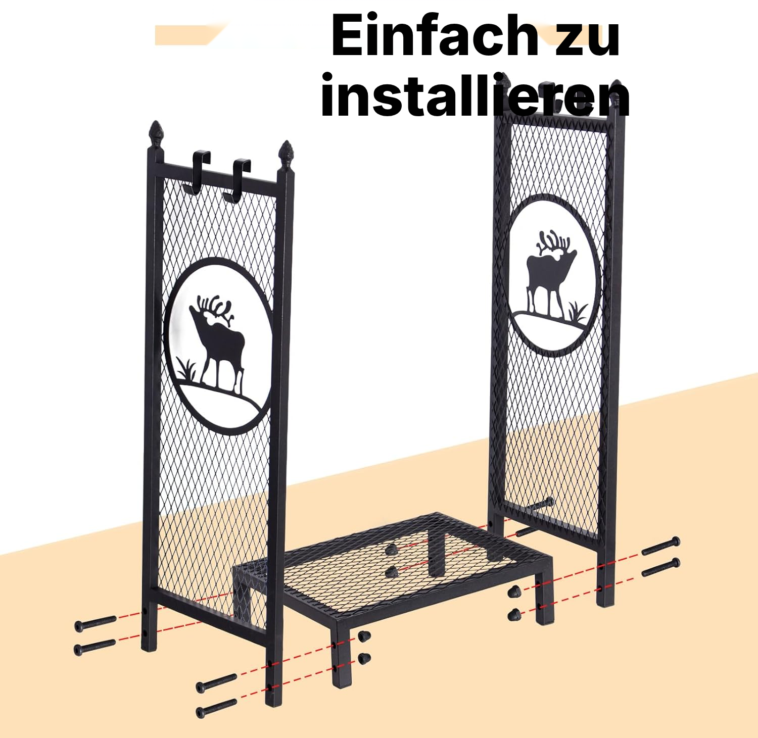 kaminholzregal innen 80 × 40 × 30 cm – Elch — 6