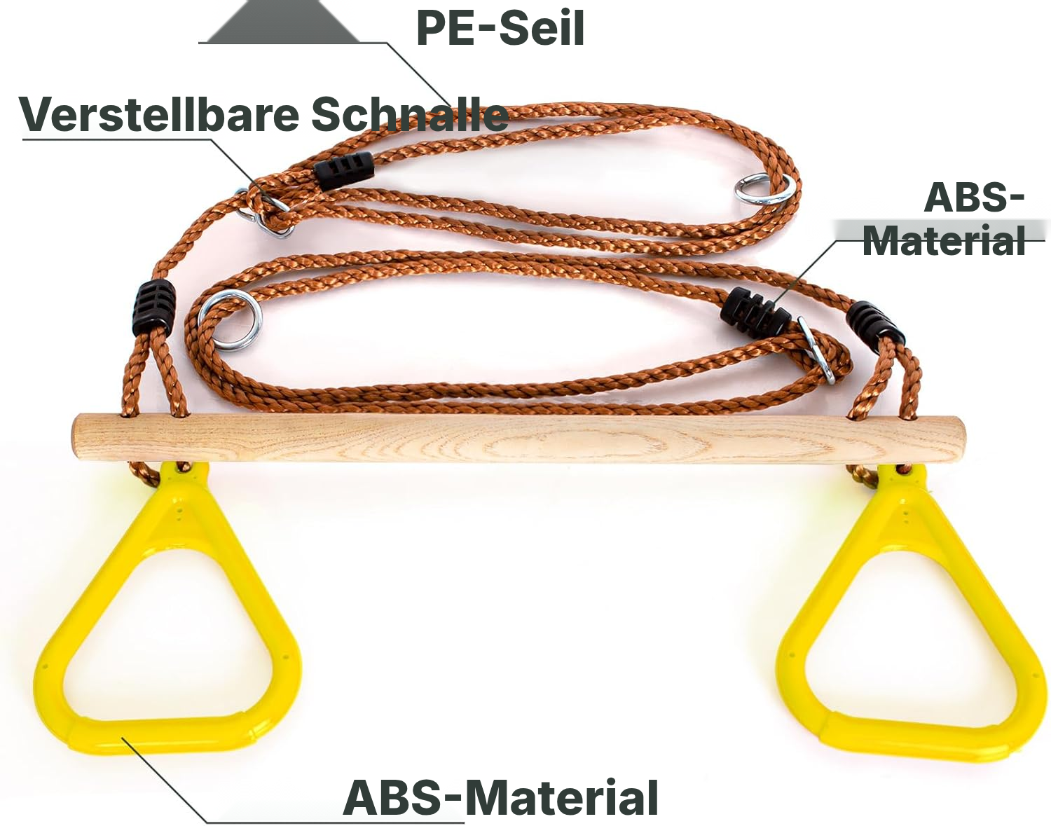 Trapez für Schaukel, gelb, 59 cm — 3