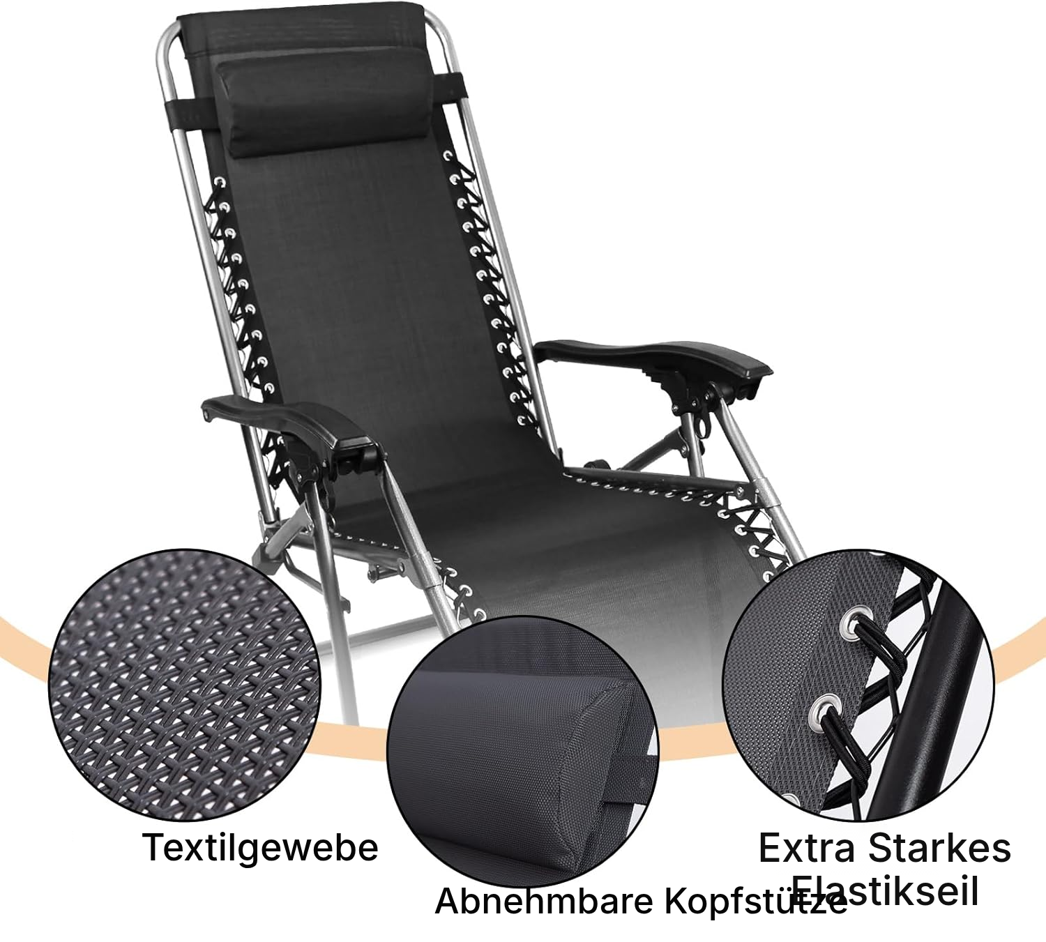 Klappbare Sonnenliege Zero Gravity 110 cm — 3