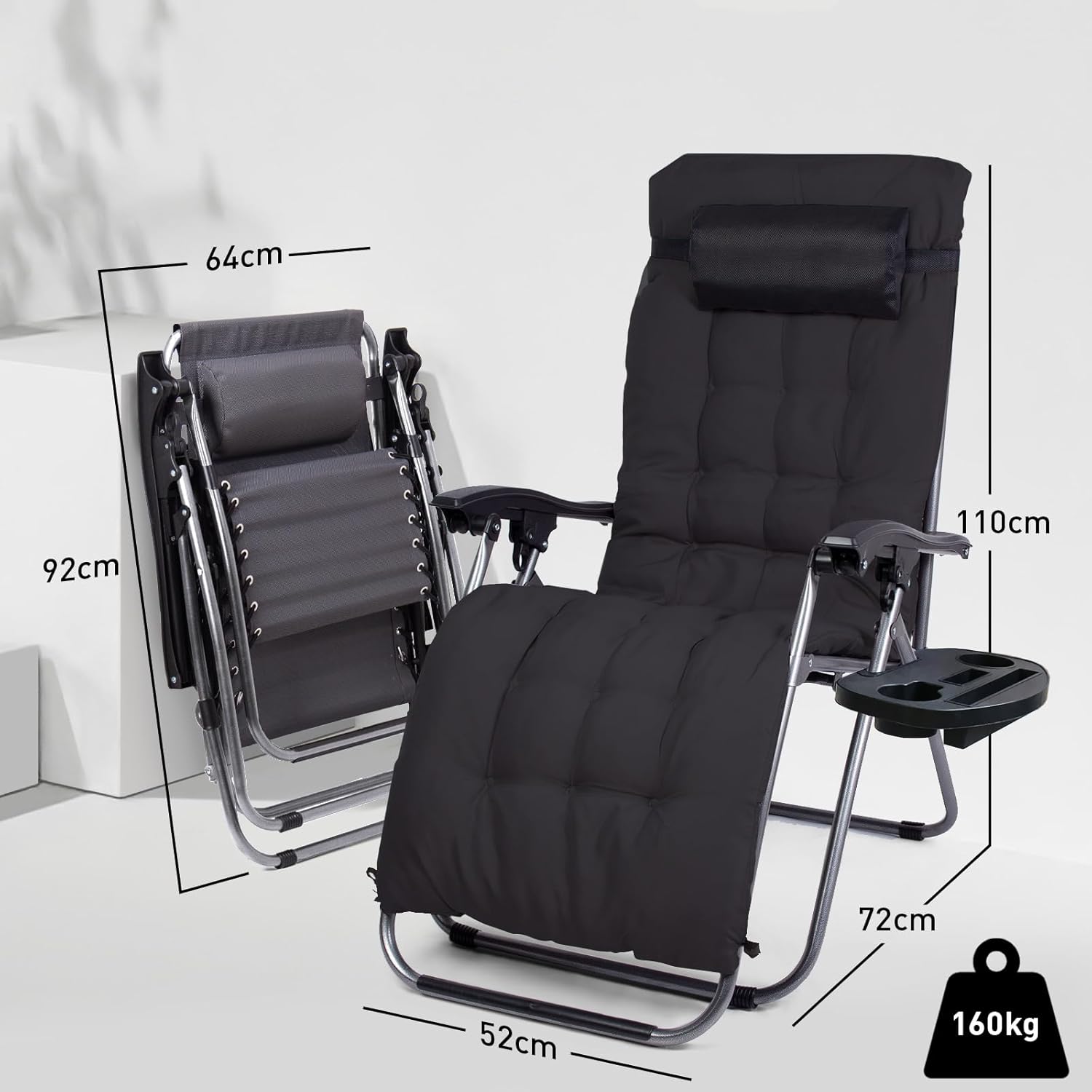 Klappbare Sonnenliege Zero Gravity 110 cm — 7
