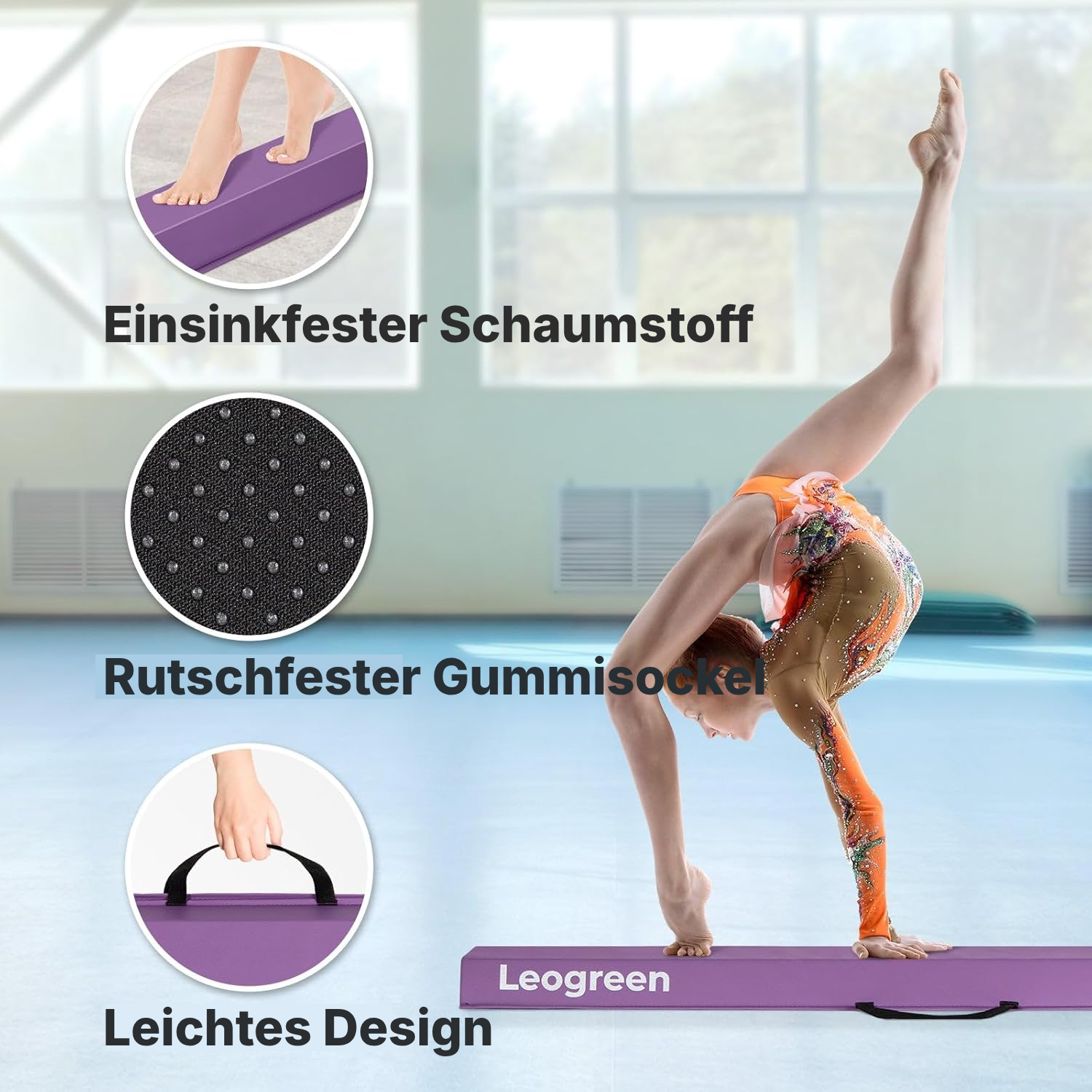 Schwebebalken Turnen – klappbar, 270 cm — 2