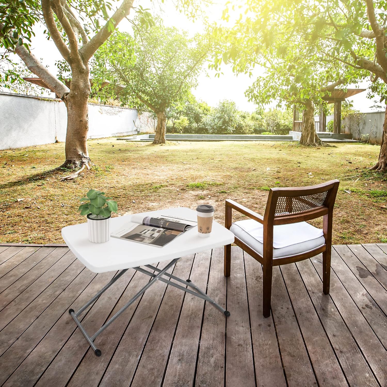 Klapptisch weiß 76 × 50 × 74 cm, 3 Höhen — 6