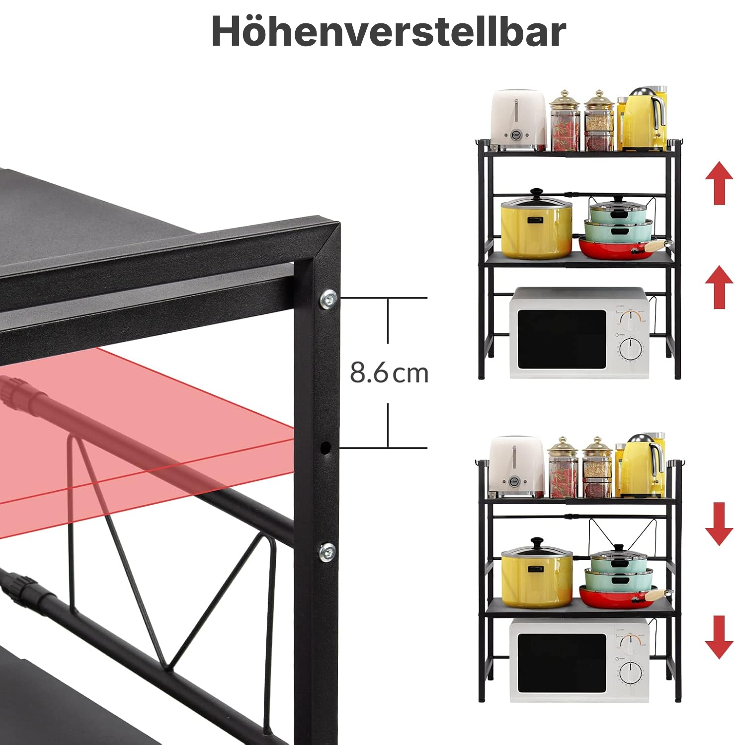 Küchenregal erweiterbar in Schwarz — 3