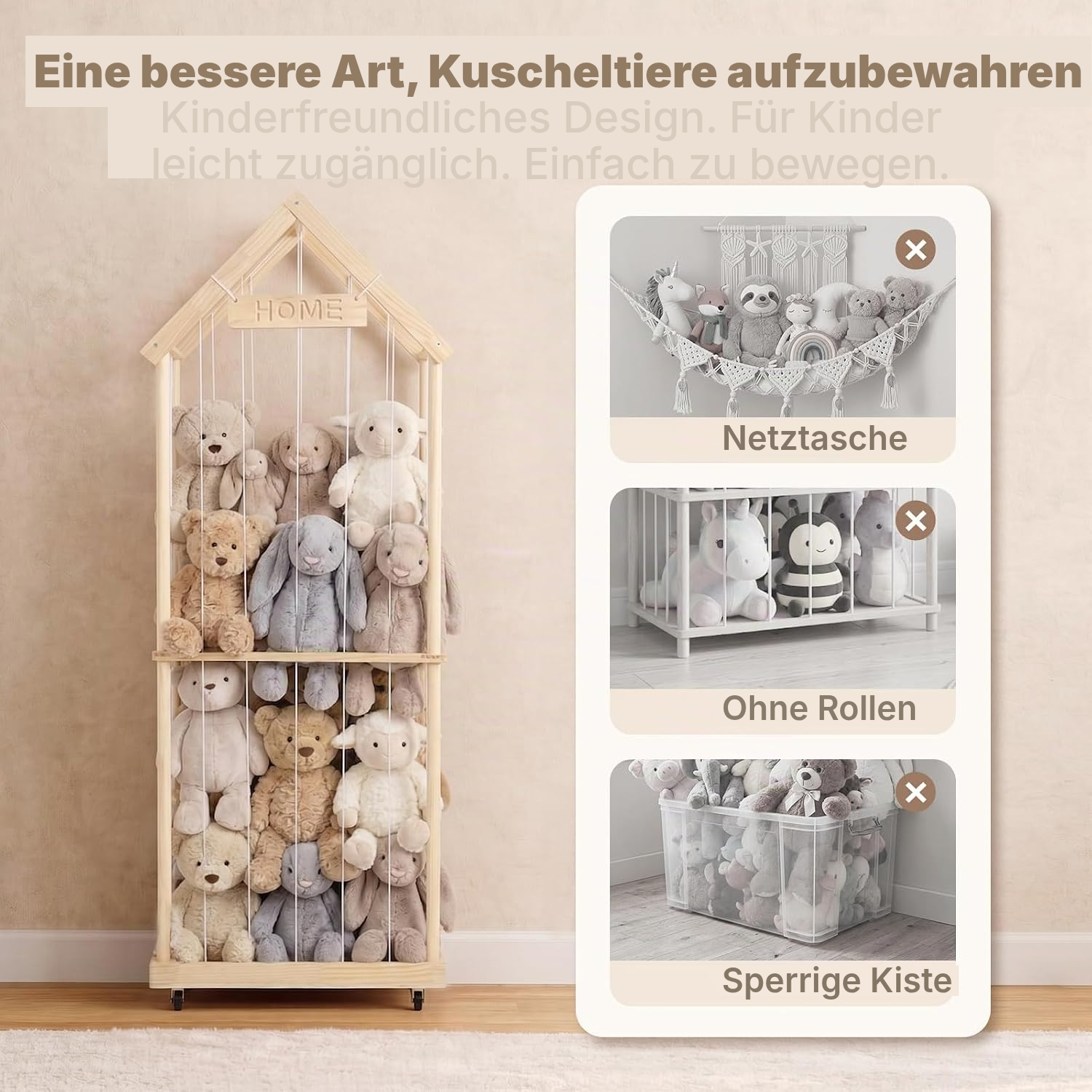 Kinderregal für Kuscheltiere – 2 Ebenen, 164 cm — 5