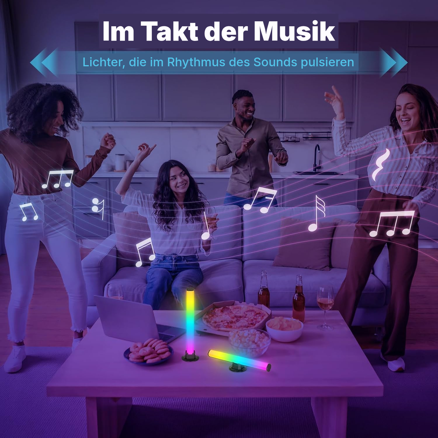 LED Tischleuchte RGB in Schwarz — 3