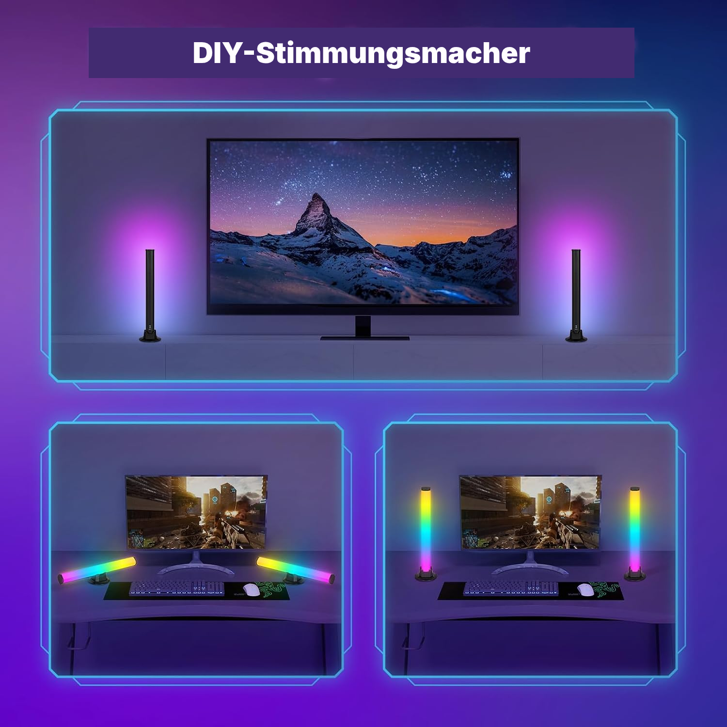 LED Tischleuchte RGB in Schwarz — 4