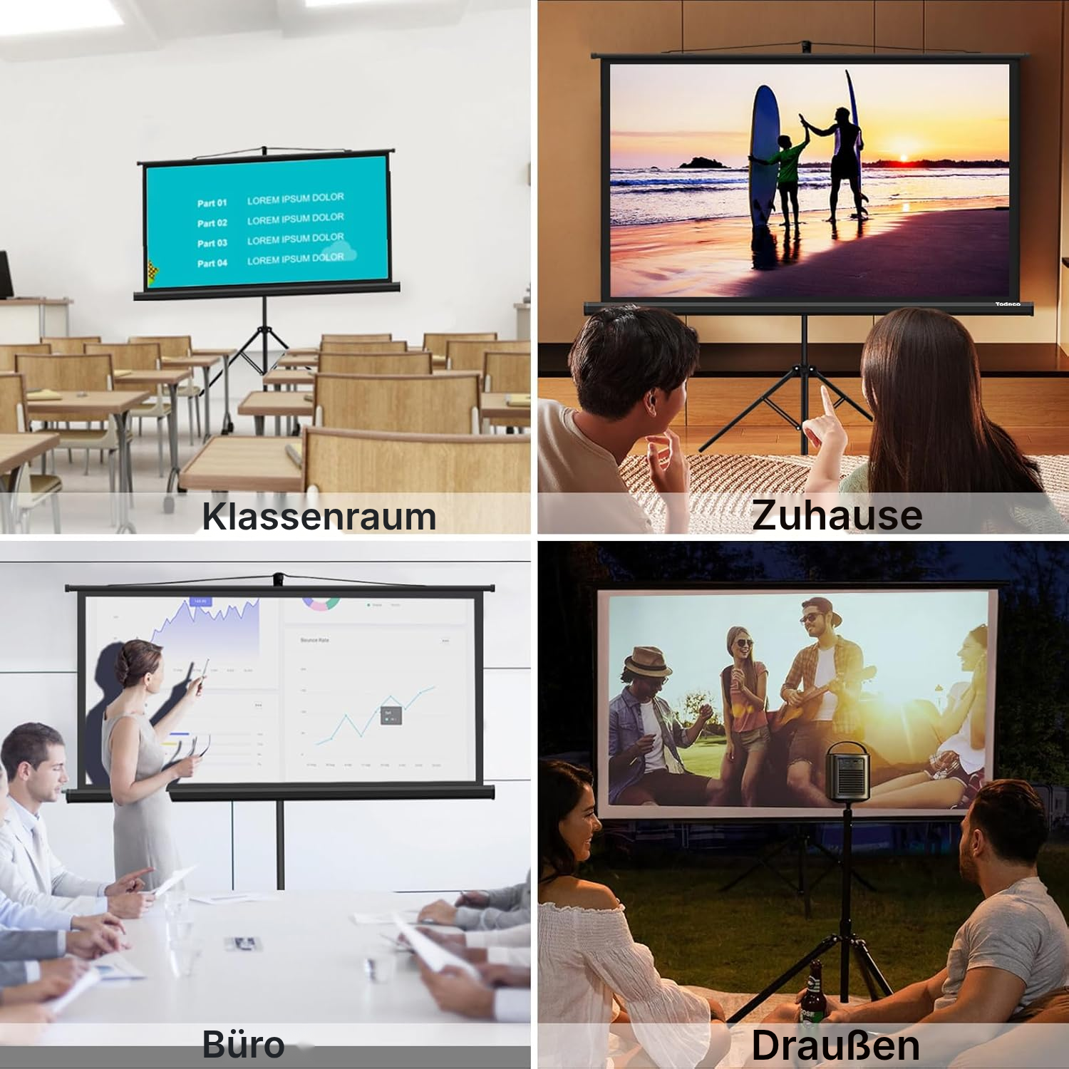 Leinwand für Projektor 75 cm mit Stativ – 154 cm — 7