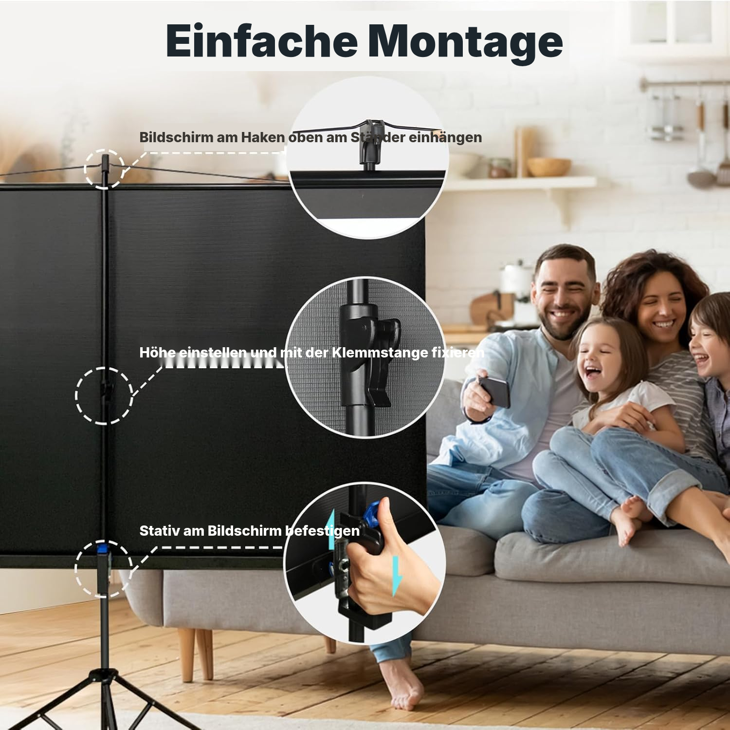 Projektionsleinwand – 90 cm auf Stativ, Größe 181 — 2