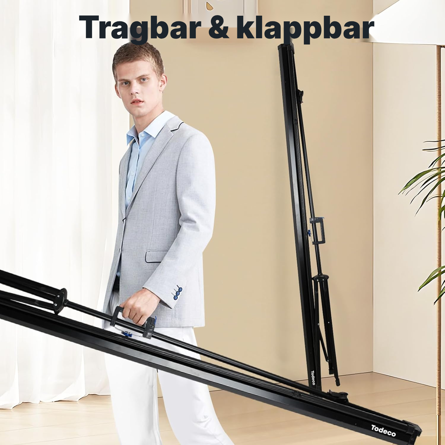 Projektionsleinwand – 90 cm auf Stativ, Größe 181 — 6