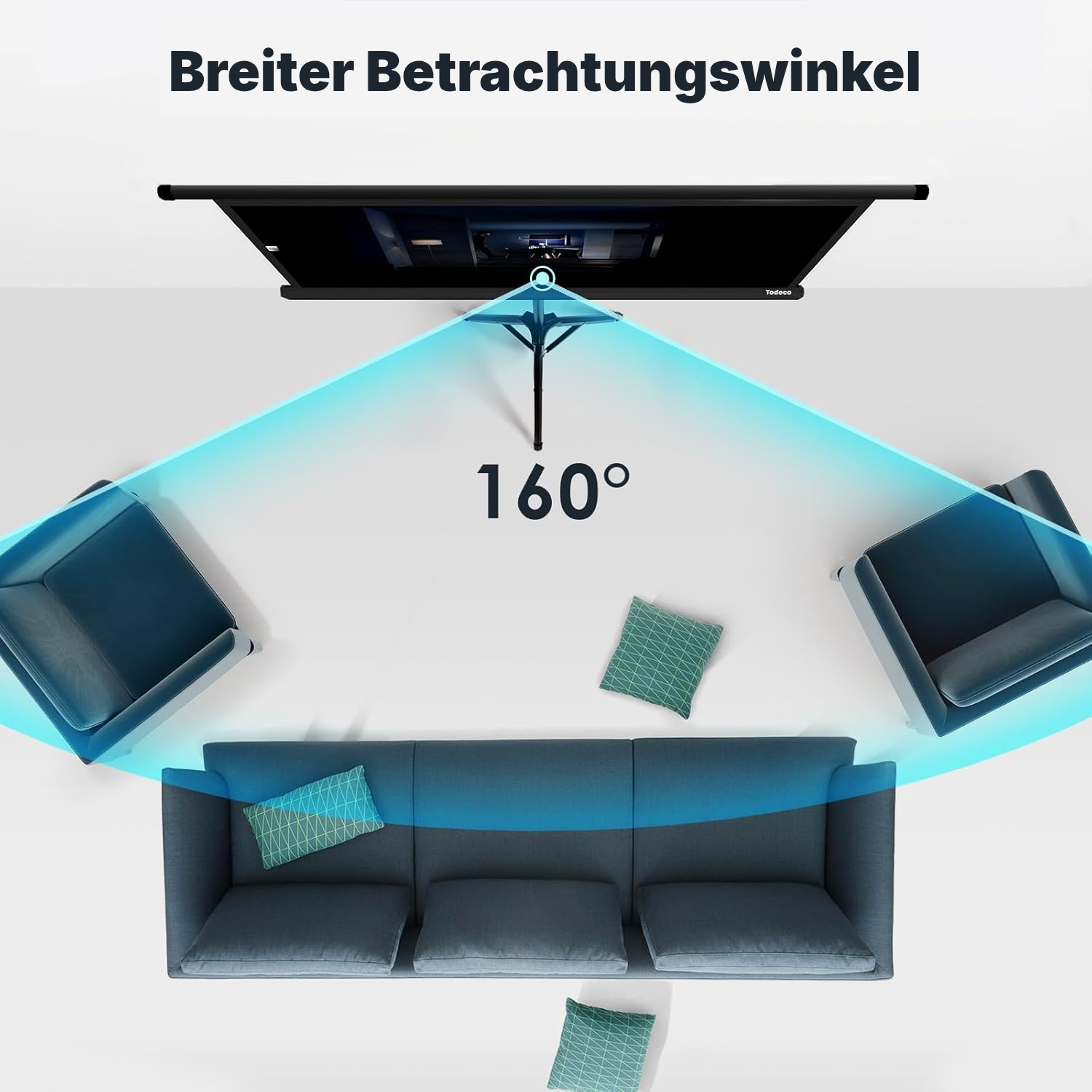 Projektionsleinwand – 90 cm auf Stativ, Größe 181 — 7