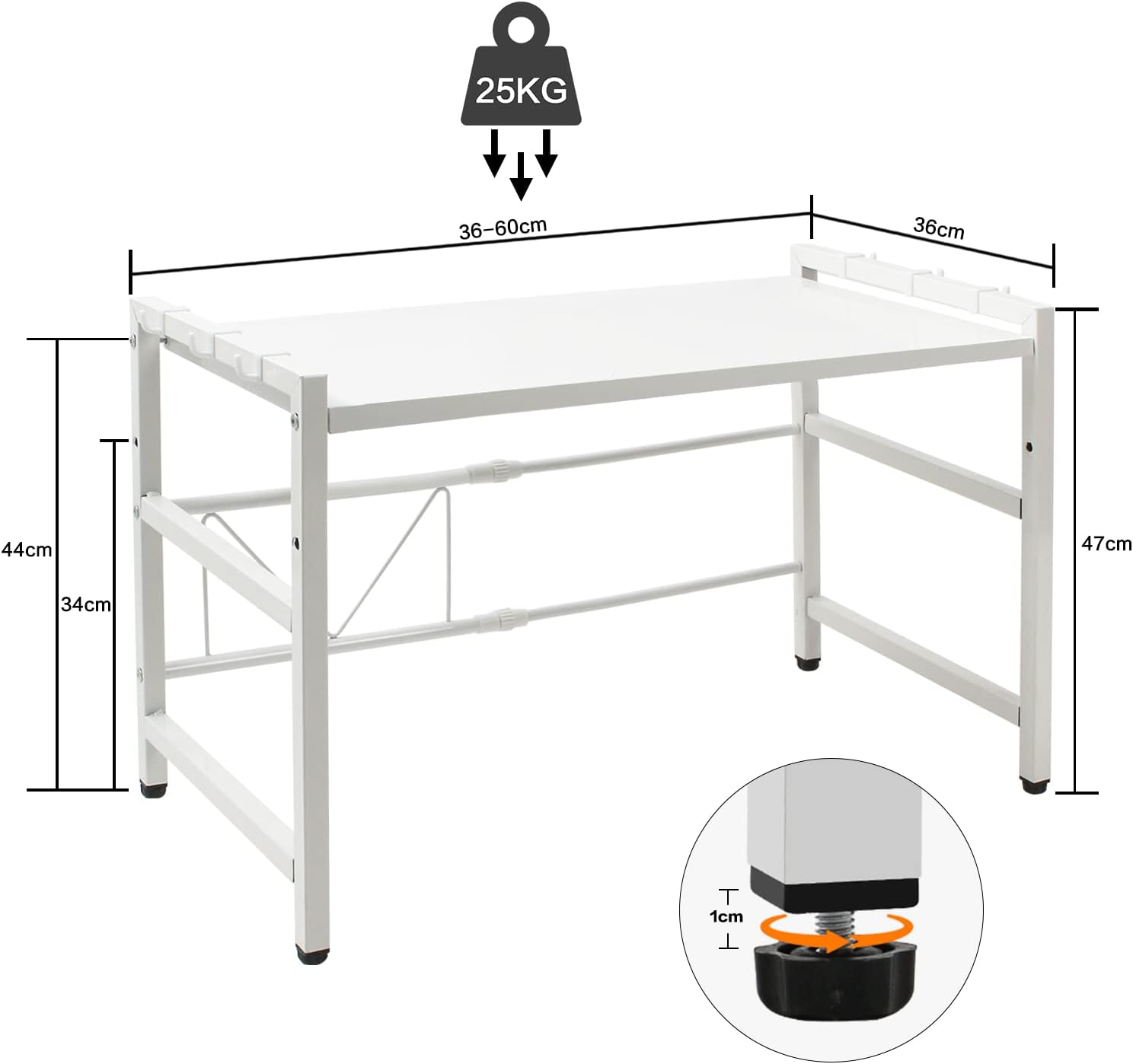 Küchen Regale: weißes Mikrowellenregal — 6