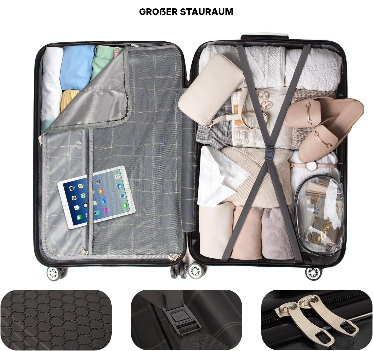 Leichter Hartschalenkoffer 78 cm schwarz, 80 L — 2