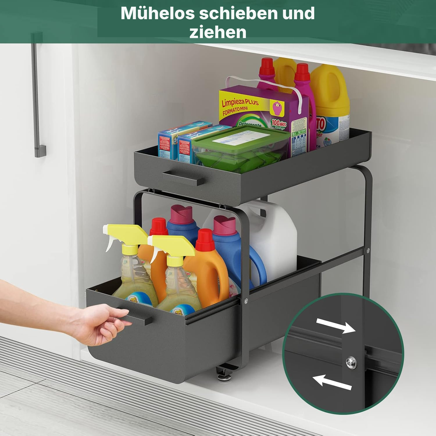 Spülbecken Organizer schwarz – alles im Griff — 3
