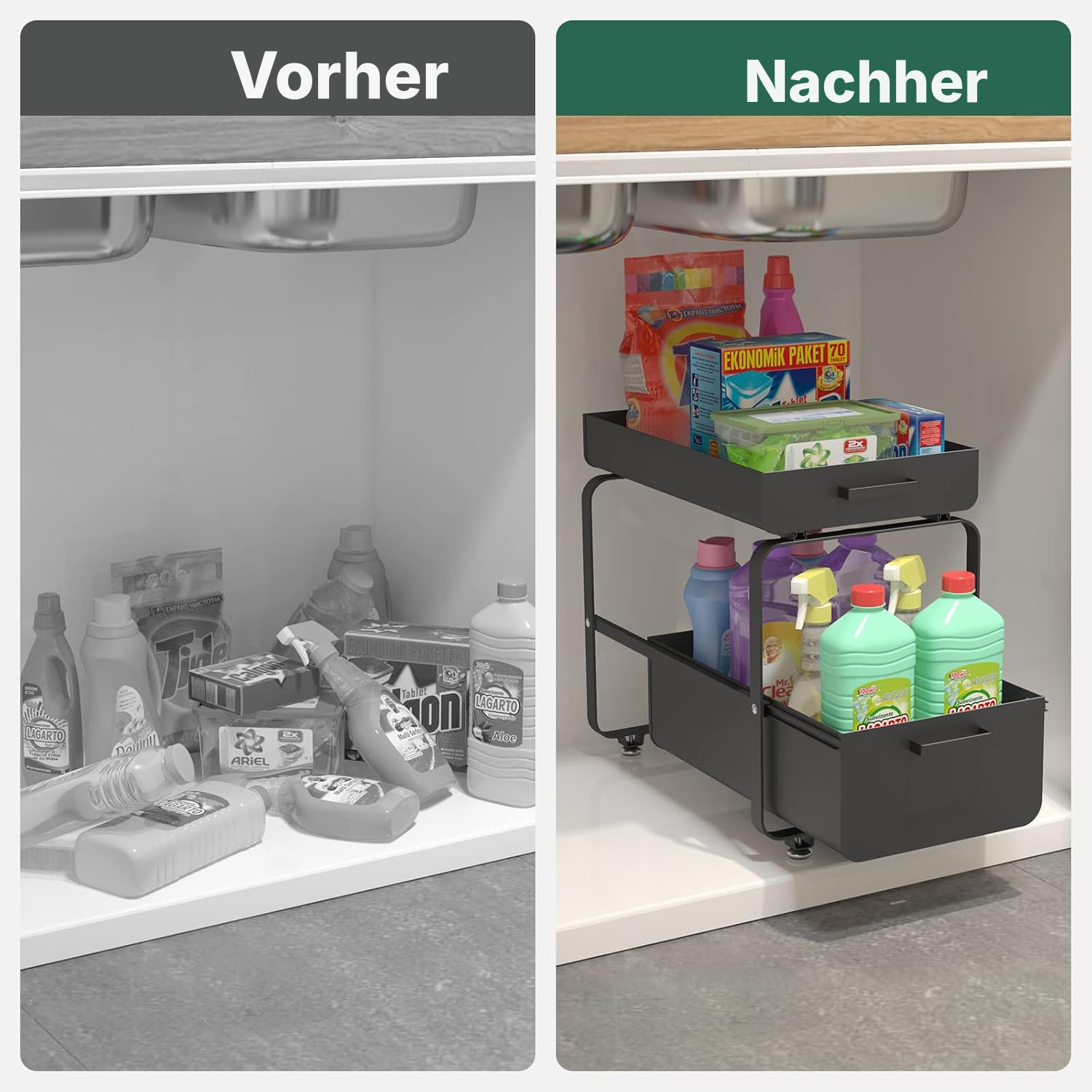 Spülbecken Organizer schwarz – alles im Griff — 5