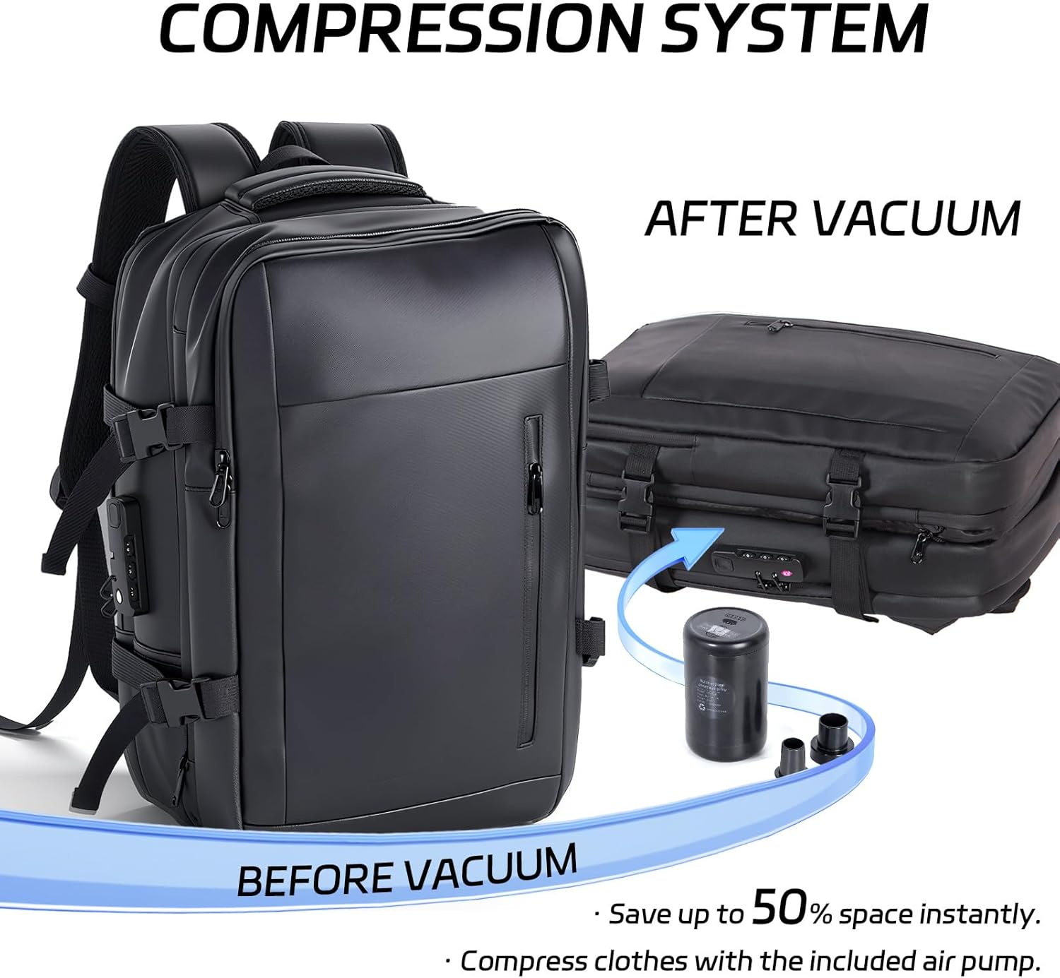 Handgepäck Rucksack: Vakuum-Kompression — 2