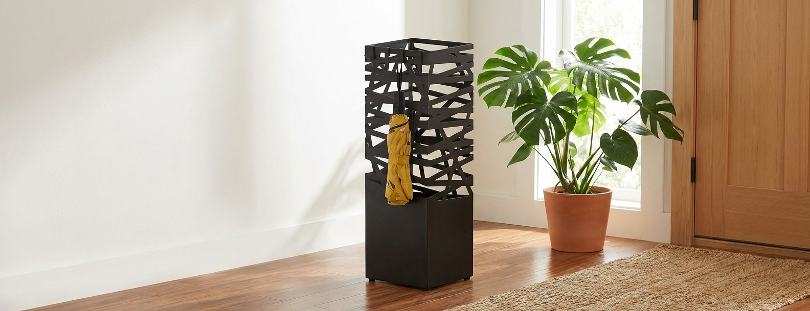 Schirmständer 49 × 15,5 × 15,5 cm mit Haken