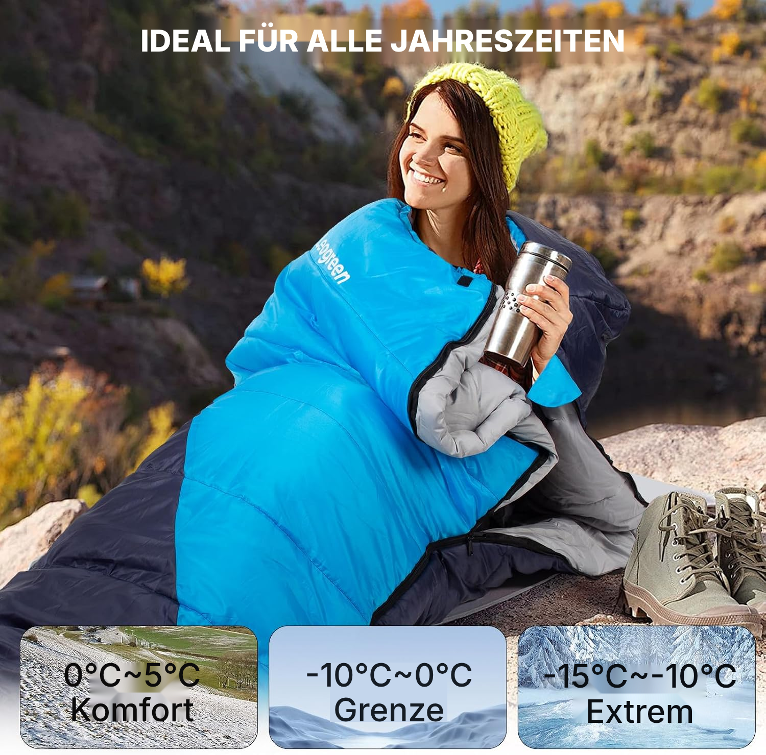 Schlafsack Erwachsene – warm & dunkelblau — 2
