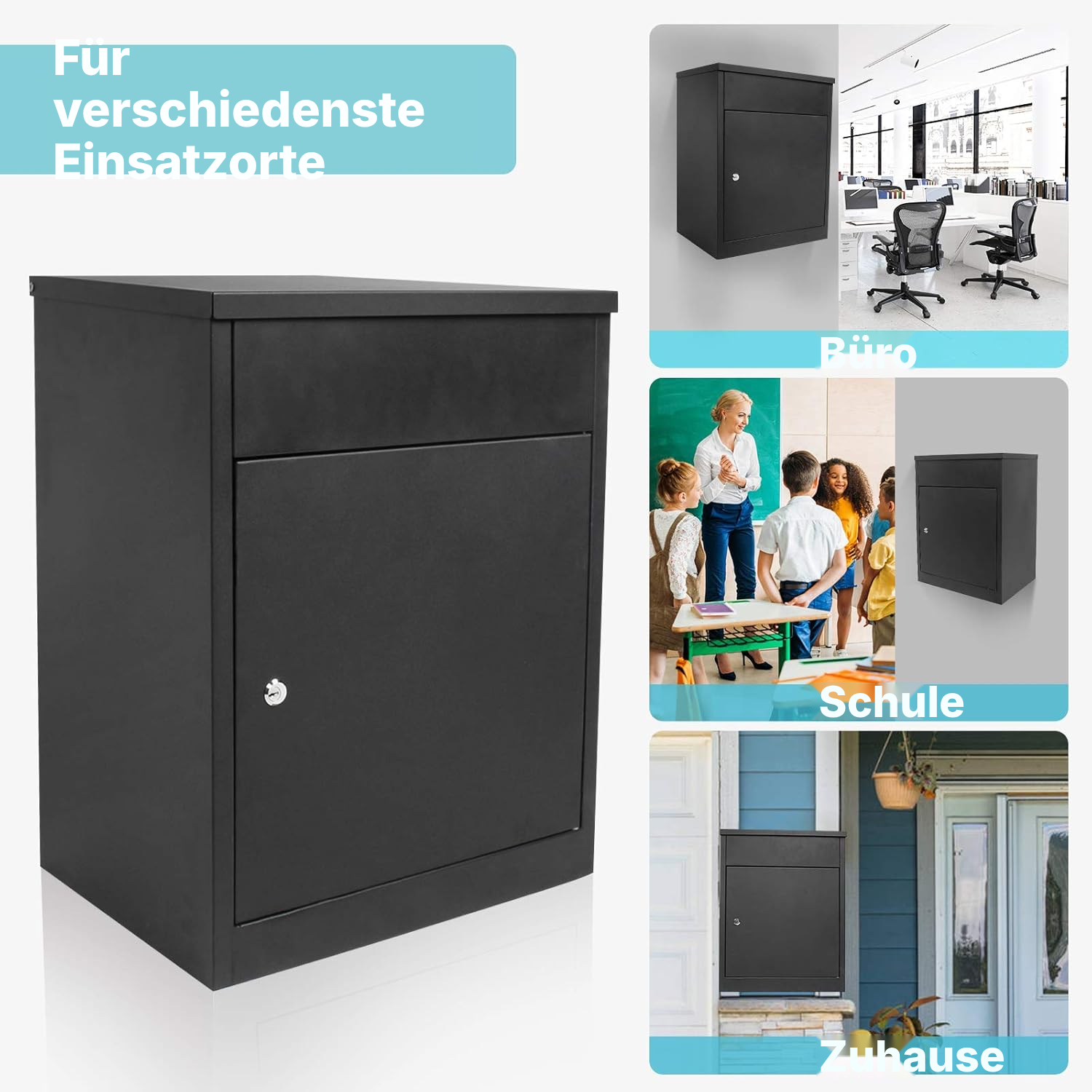 Schwarzer Briefkasten für Pakete — 6