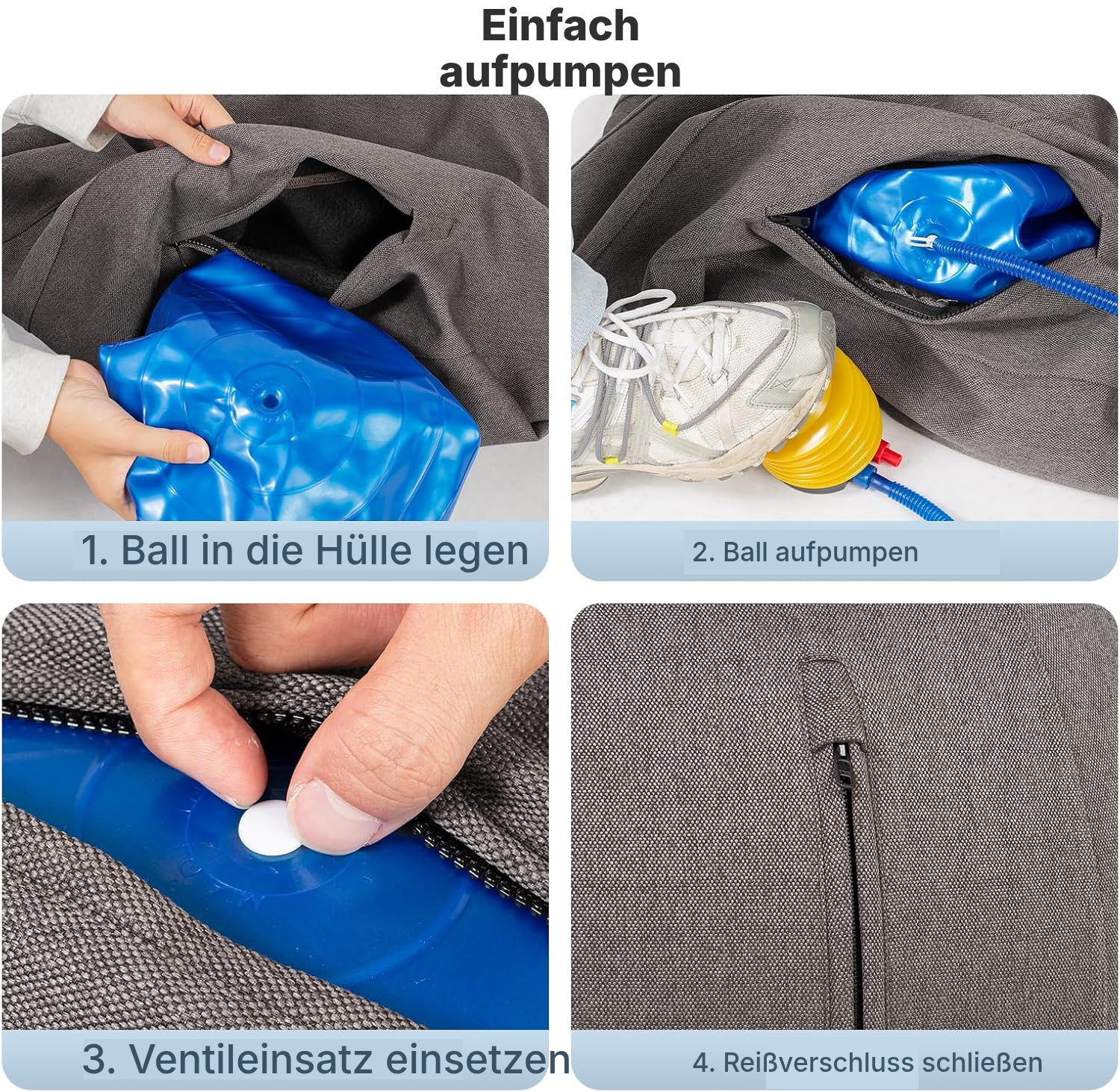 Büro Sitzball 65 cm, dunkelgrau — 3