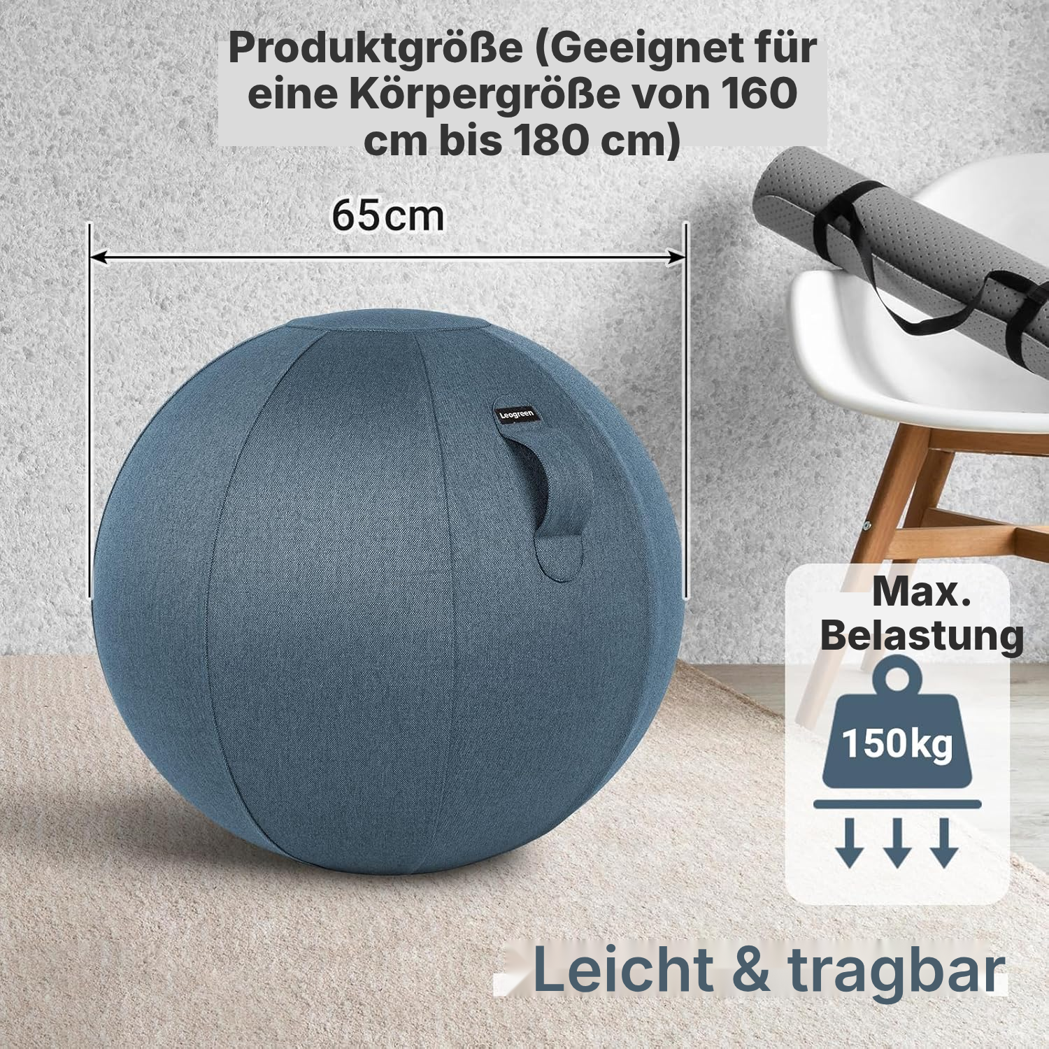 Yoga Ball 14 cm blau – aktives Sitzen — 3
