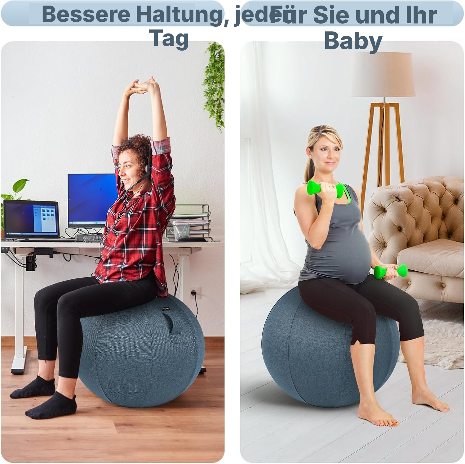 Yoga Ball 14 cm blau – aktives Sitzen — 7