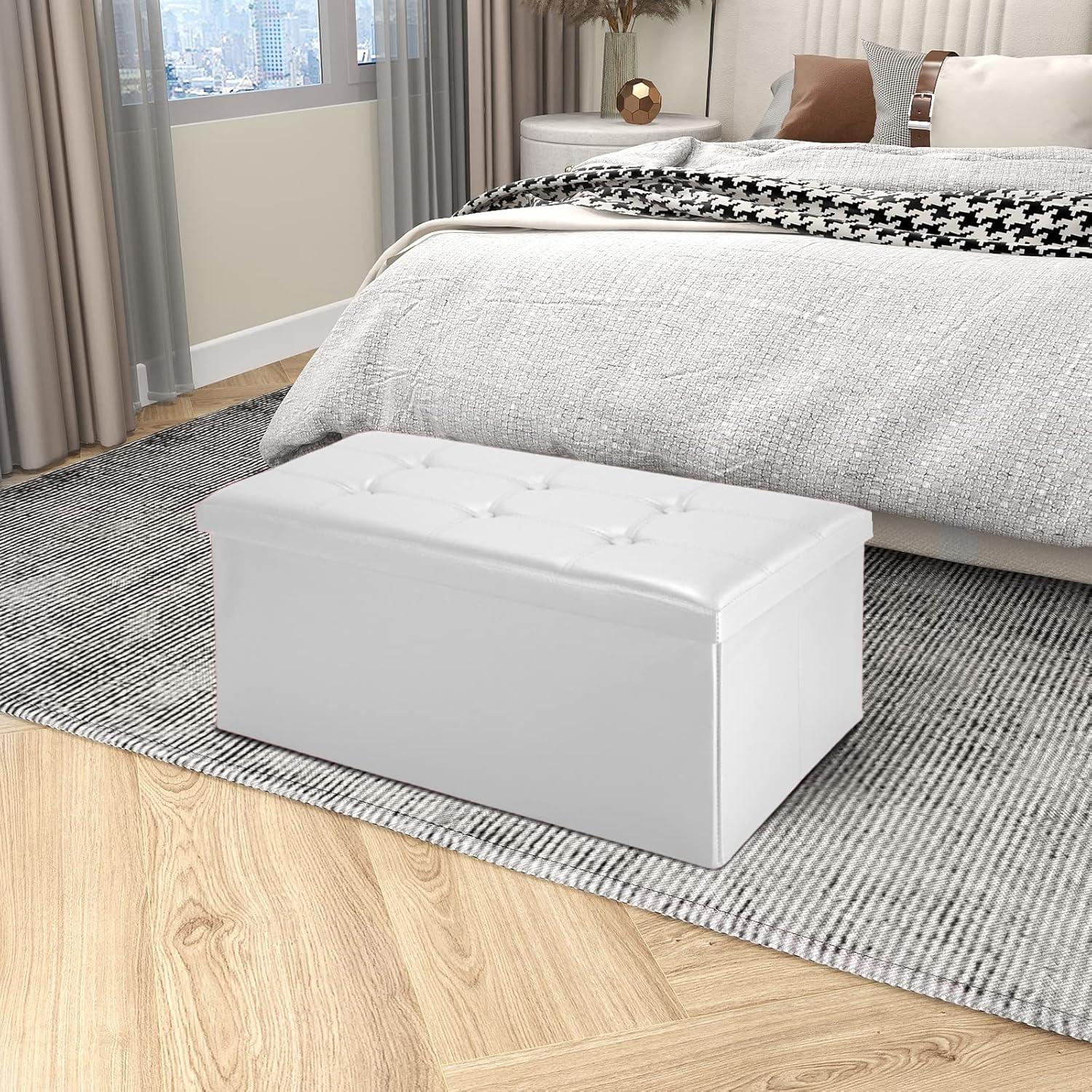 Klapphocker mit Stauraum in Weiß — 6