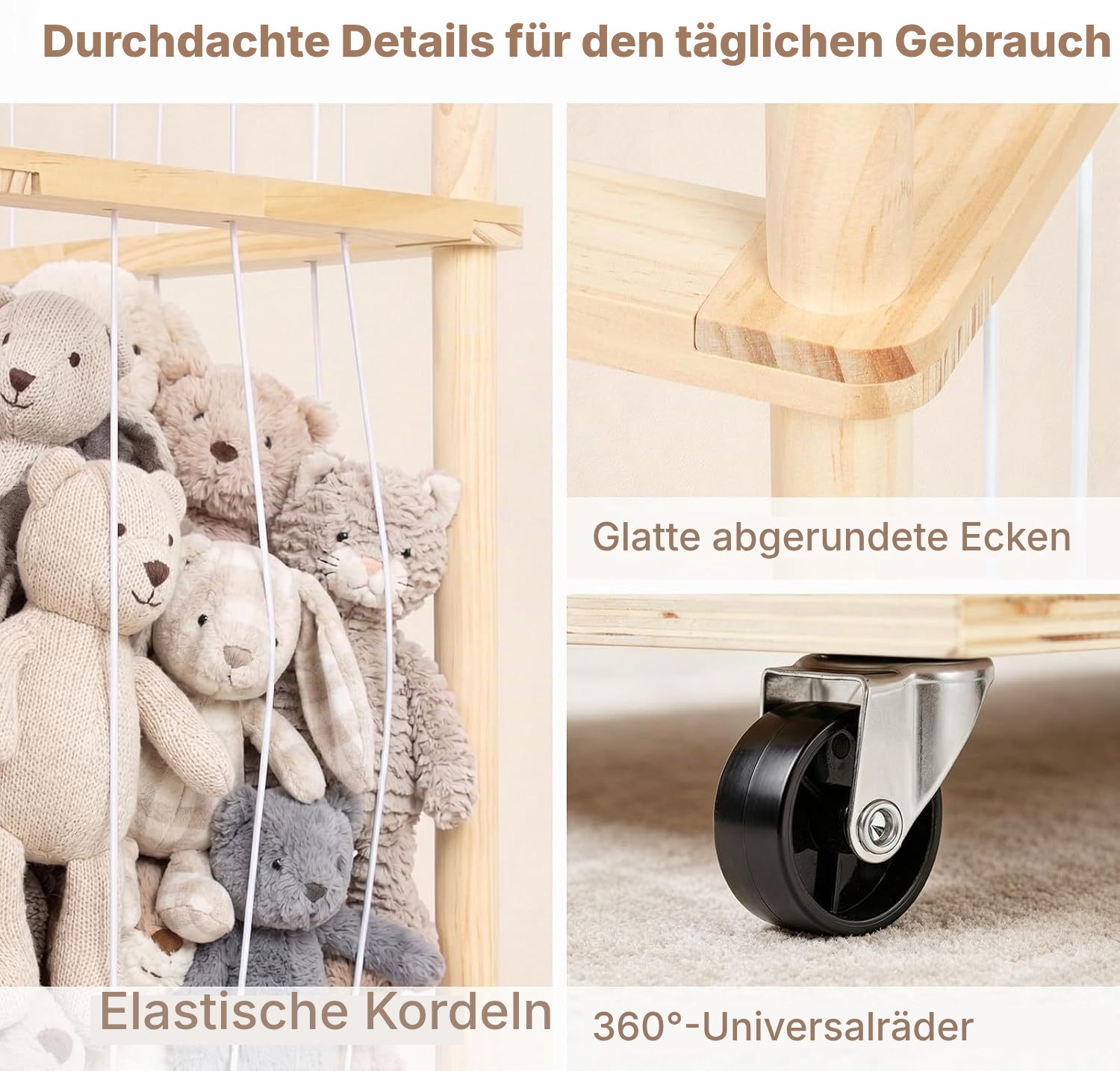 Spielzeugaufbewahrung 3 Etagen Hausform auf Rollen — 4