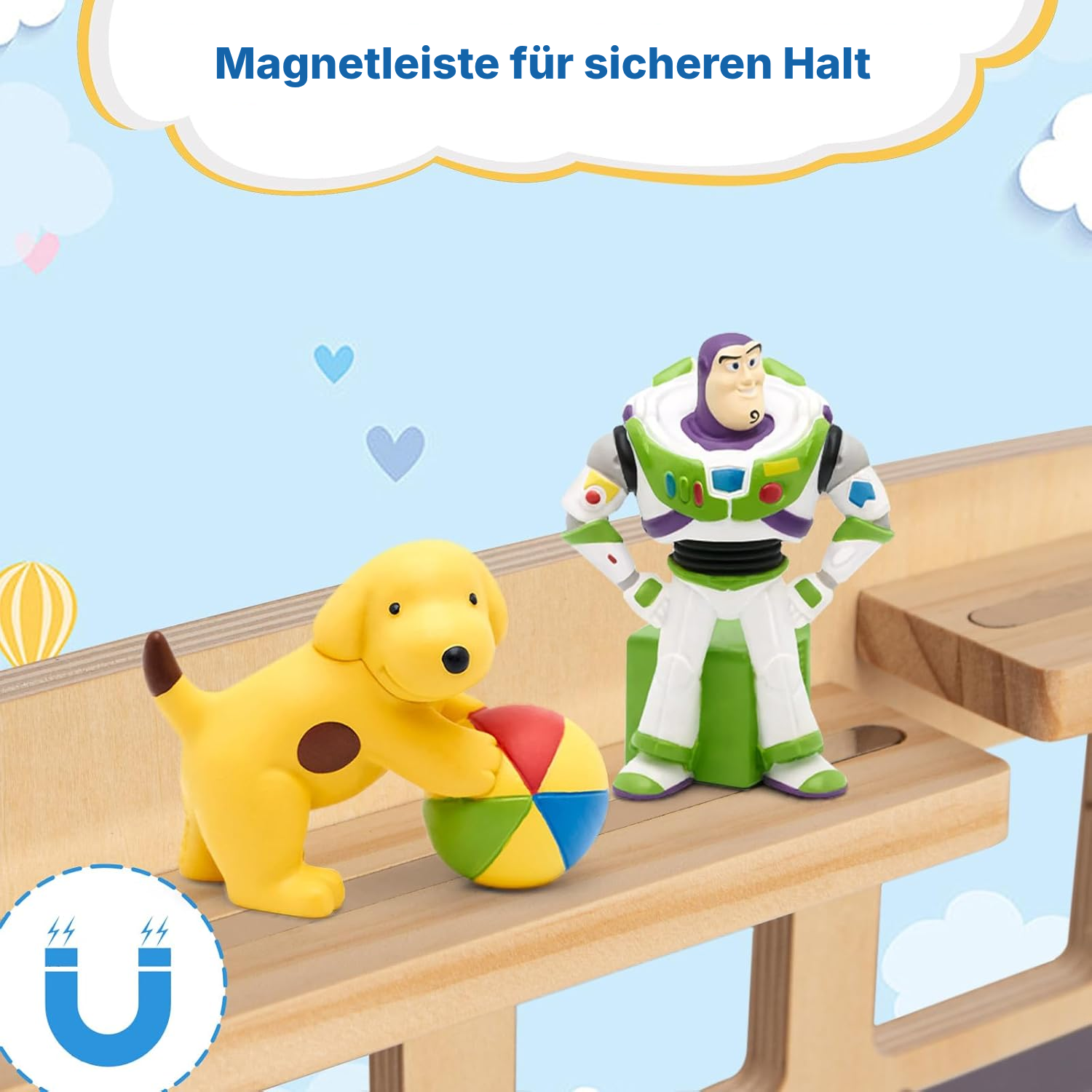 Magnetregal für Toniebox/Tonies – grauer Bus, 62 cm — 3