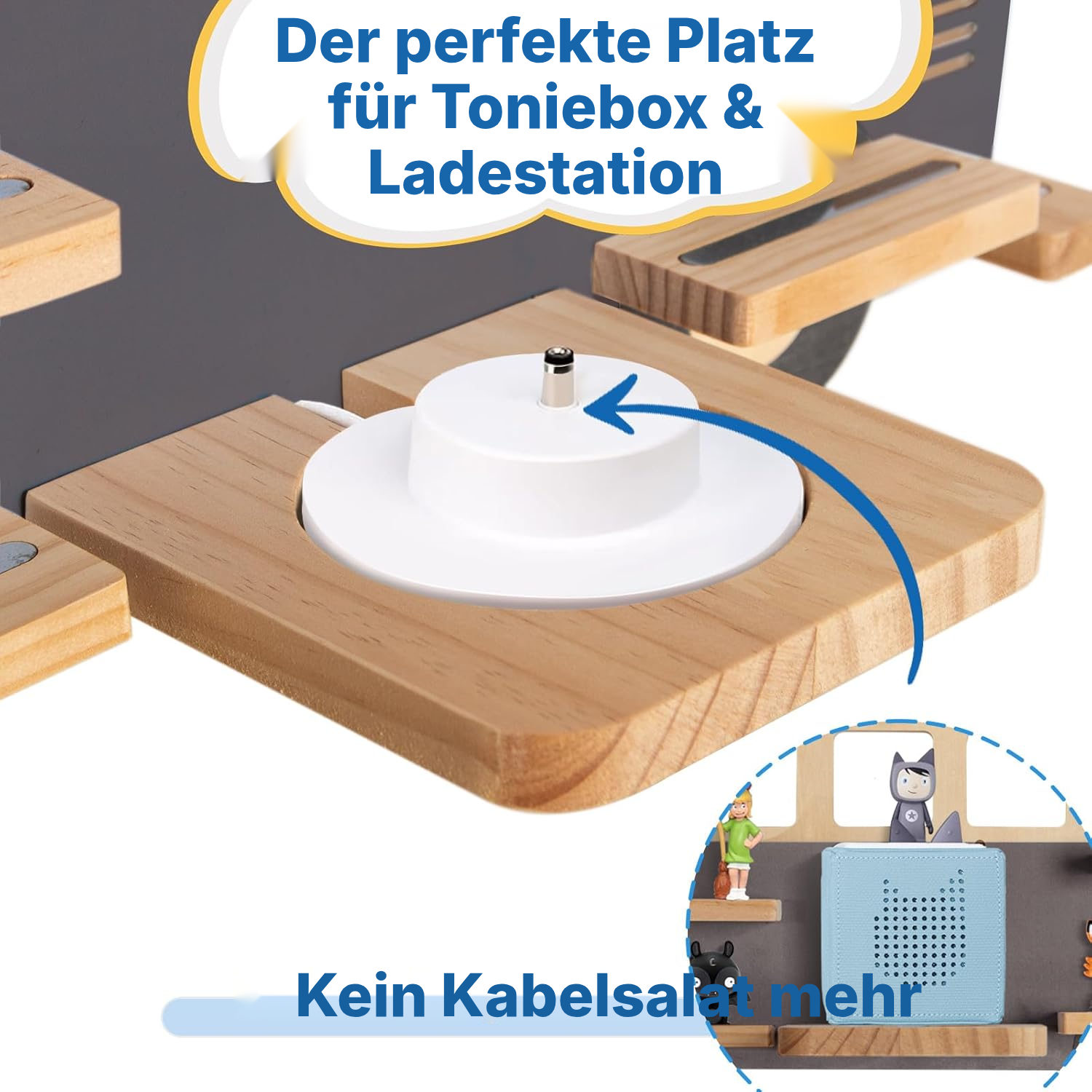 Magnetregal für Toniebox/Tonies – grauer Bus, 62 cm — 4
